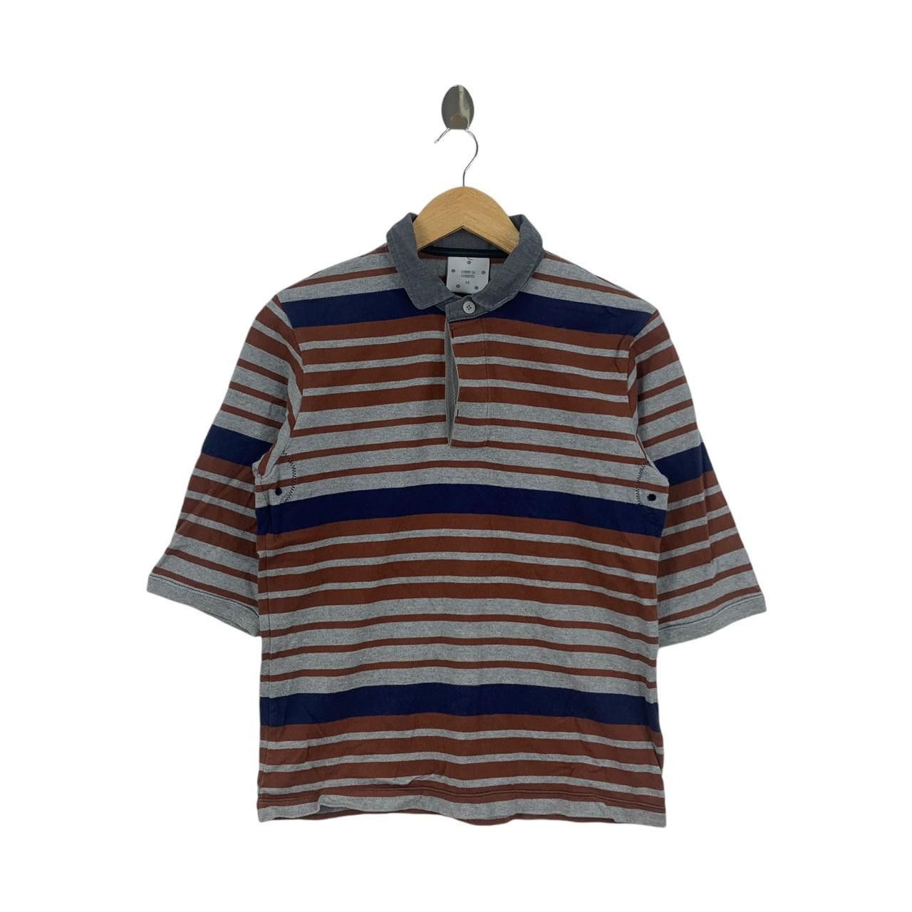 Vintage Vintage COMME CA COMMUNE Japan Striped Polo Tee Shirt Size M / US 6-8 / IT 42-44 - 1 Thumbnail