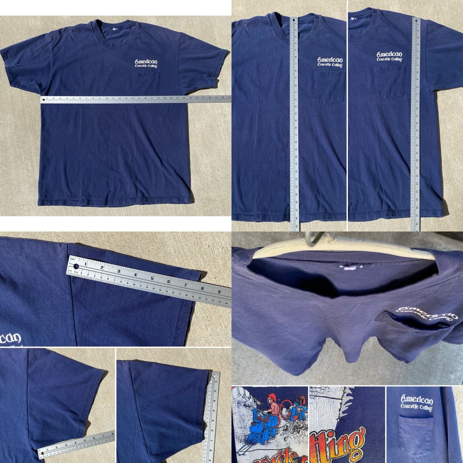 Vintage VINTAGE American Pocket Tee Graphic Graphic T-Shirt XL Blue USA 90s Mens Short Sleeve Crew Neck Pockets Back Graphic 1990s Size US XL / EU 56 / 4 - 8 Thumbnail