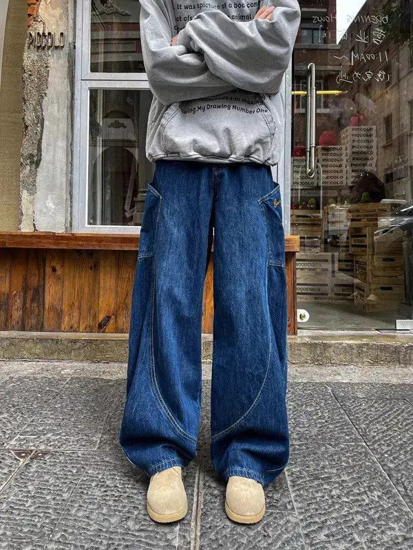 Japanese Brand Retro loose embroidered pocket jeans Size US 32 / EU 48 - 1 Thumbnail