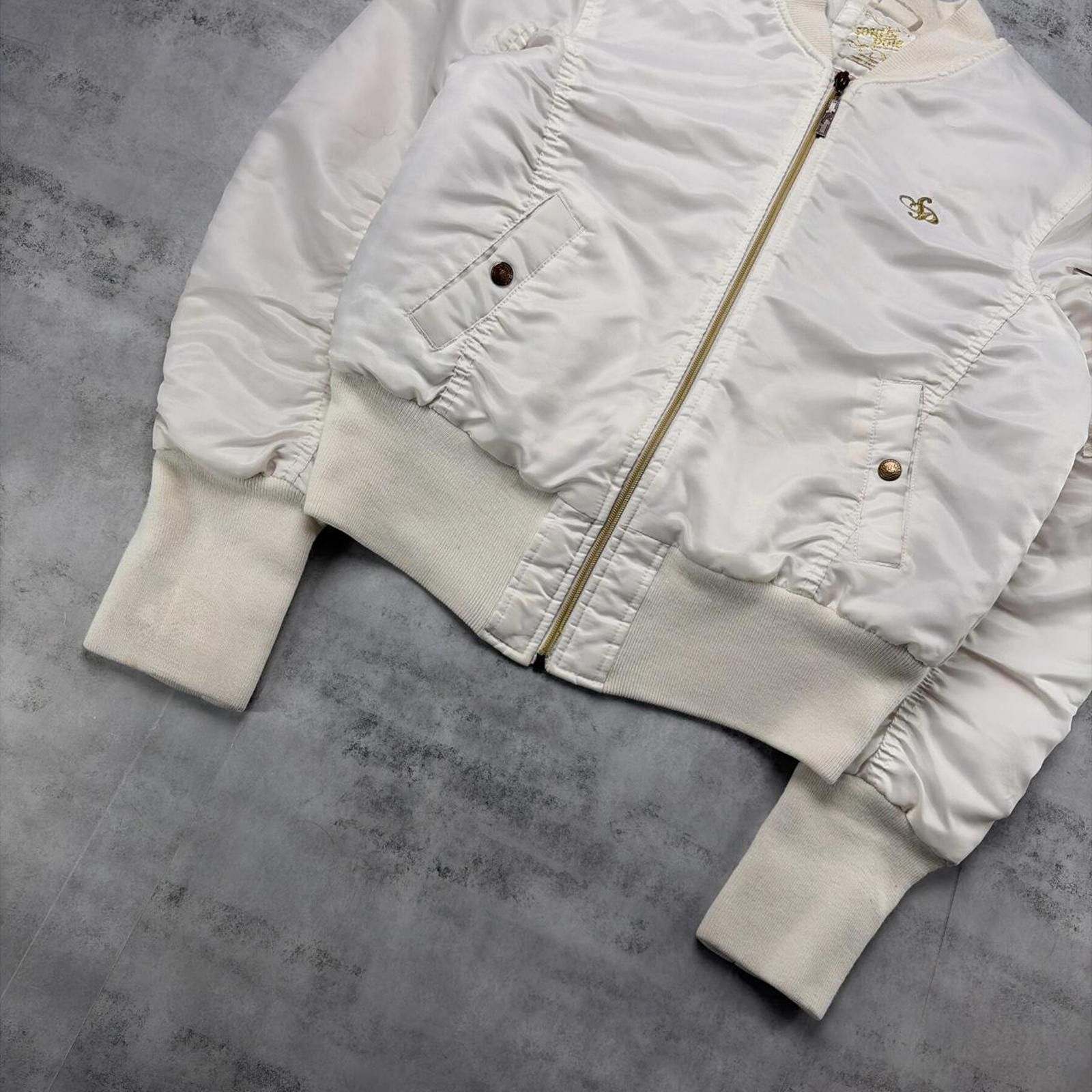Southpole Y2K White Southpole Grunge Bomber Puffer Jacket Size S / US 4 / IT 40 - 4 Thumbnail