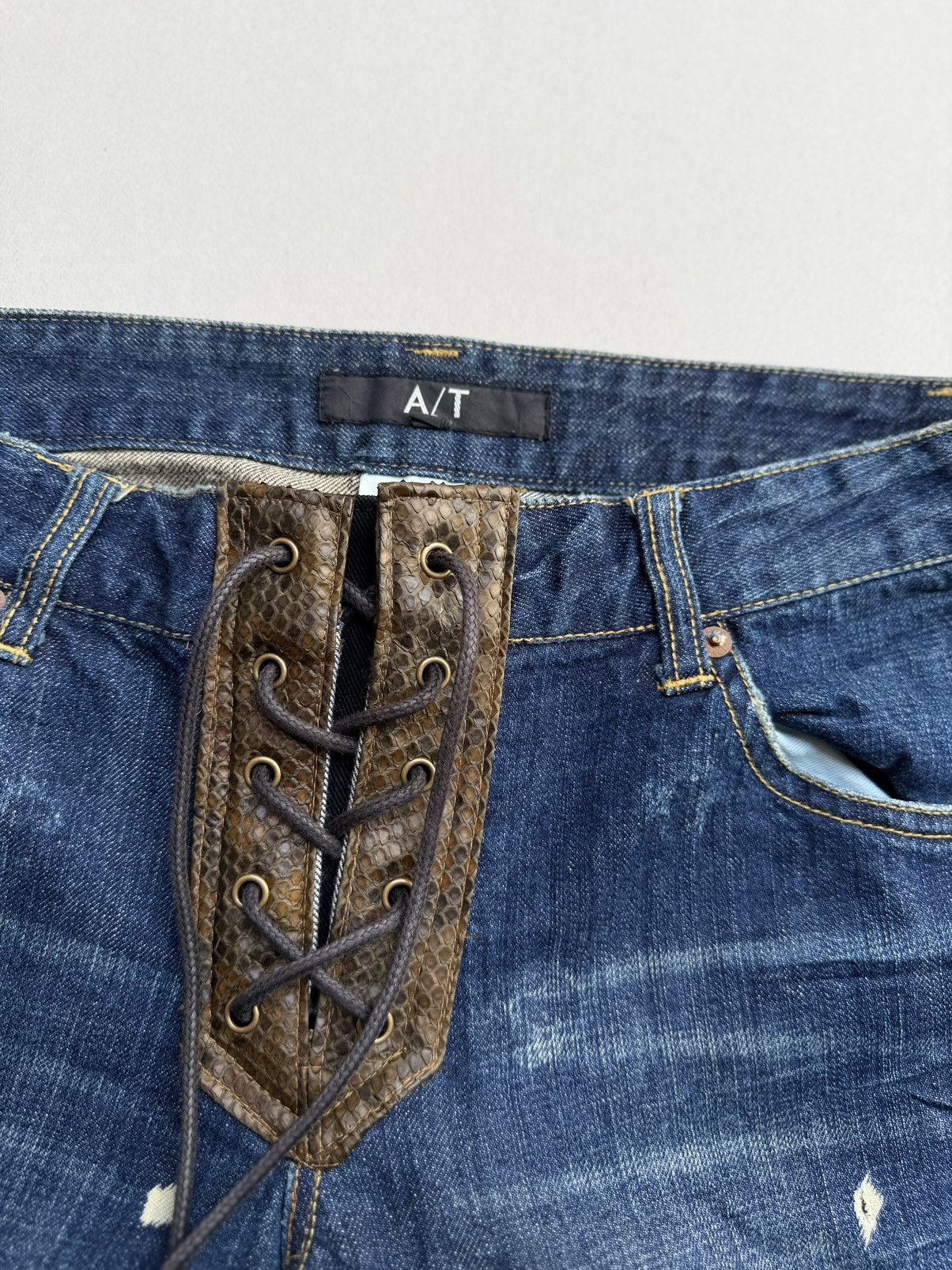 Japanese Brand ATSURO TAYAMA lace up flare jeans Size US 28 / EU 44 - 3 Thumbnail