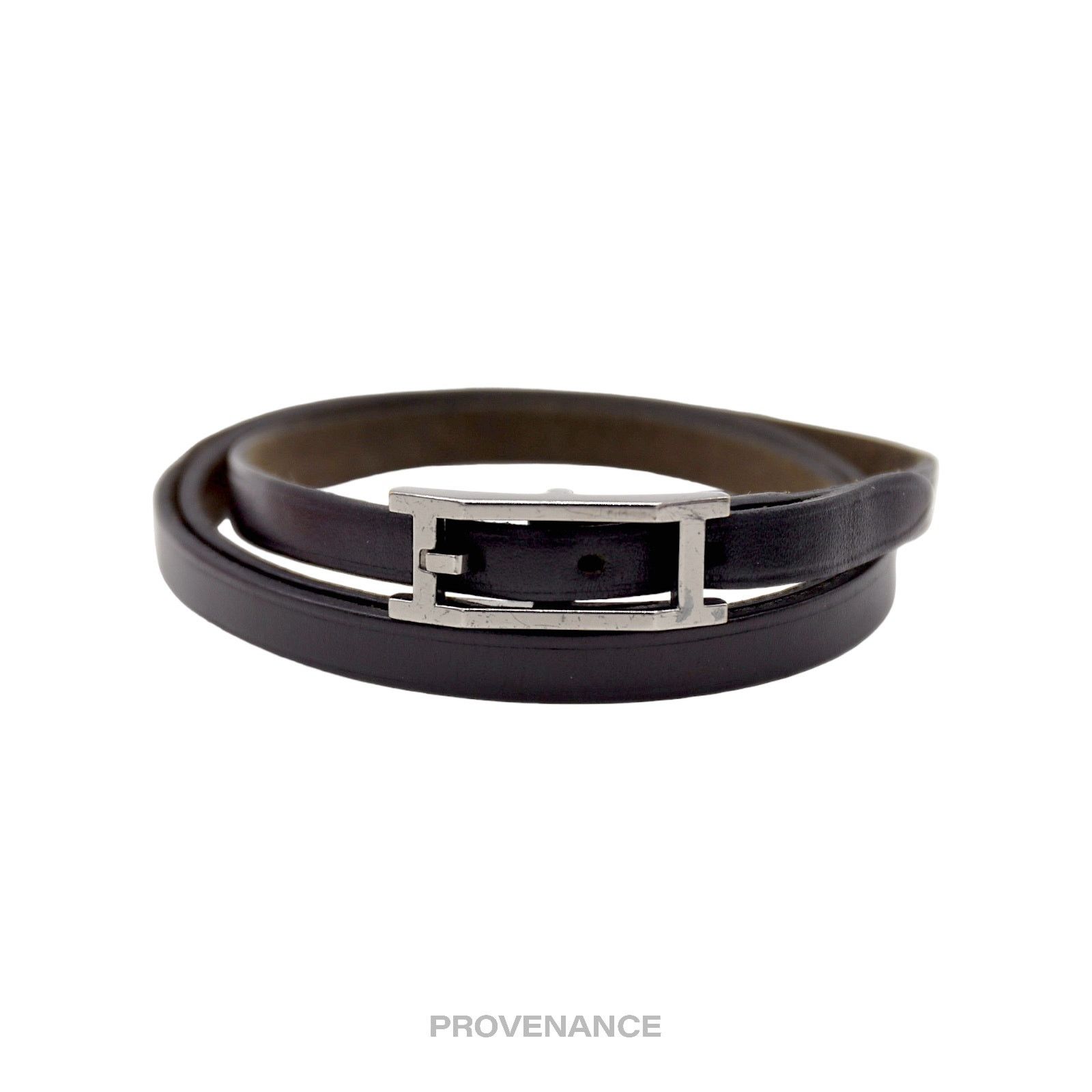 Hermes 🔴 Hermes Triple Tour Bracelet - Black Leather Size ONE SIZE - 2 Thumbnail
