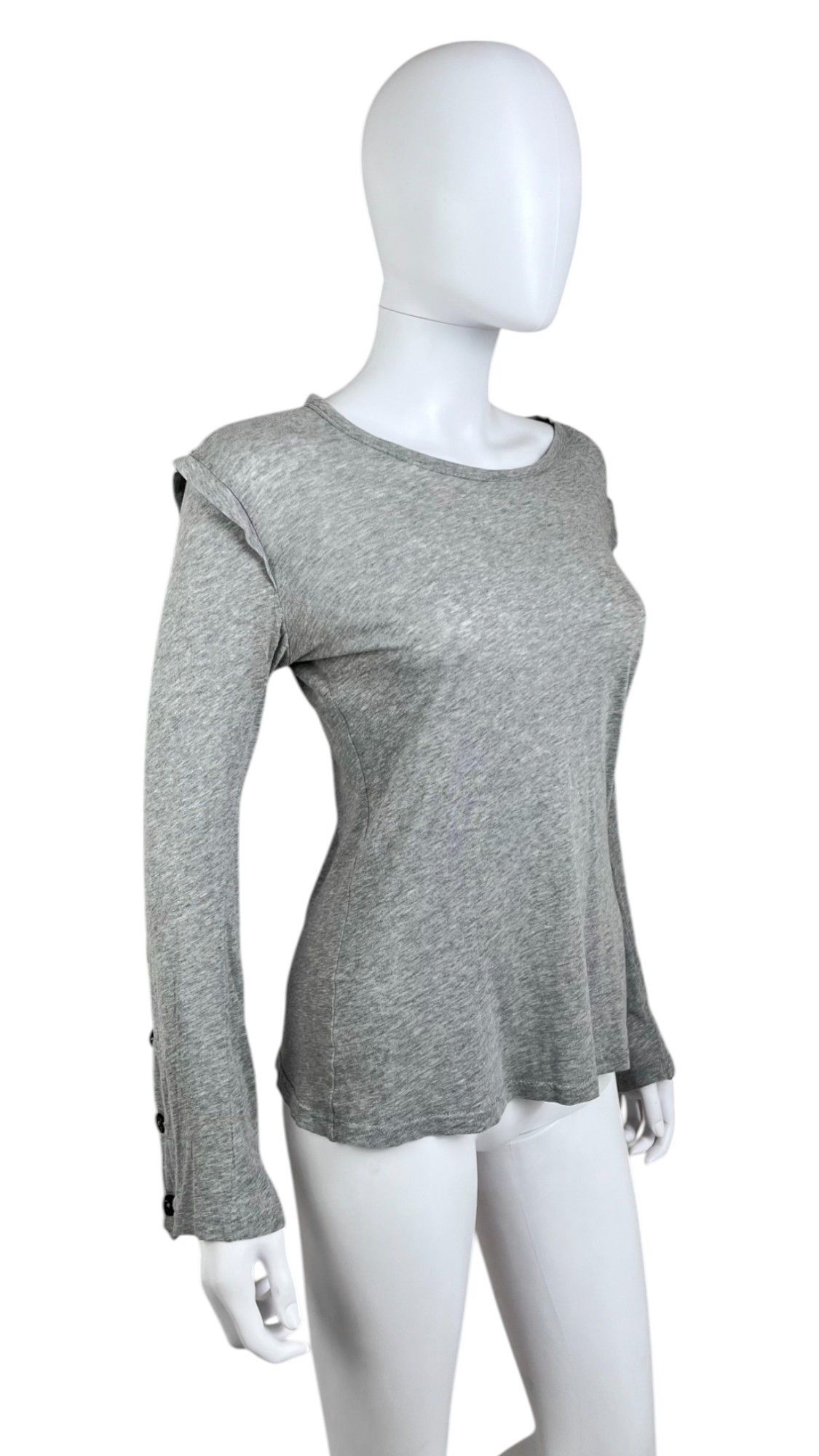 Ann Demeulemeester Buttoned Sleeves Grey Top Size S / US 4 / IT 40 - 2 Thumbnail