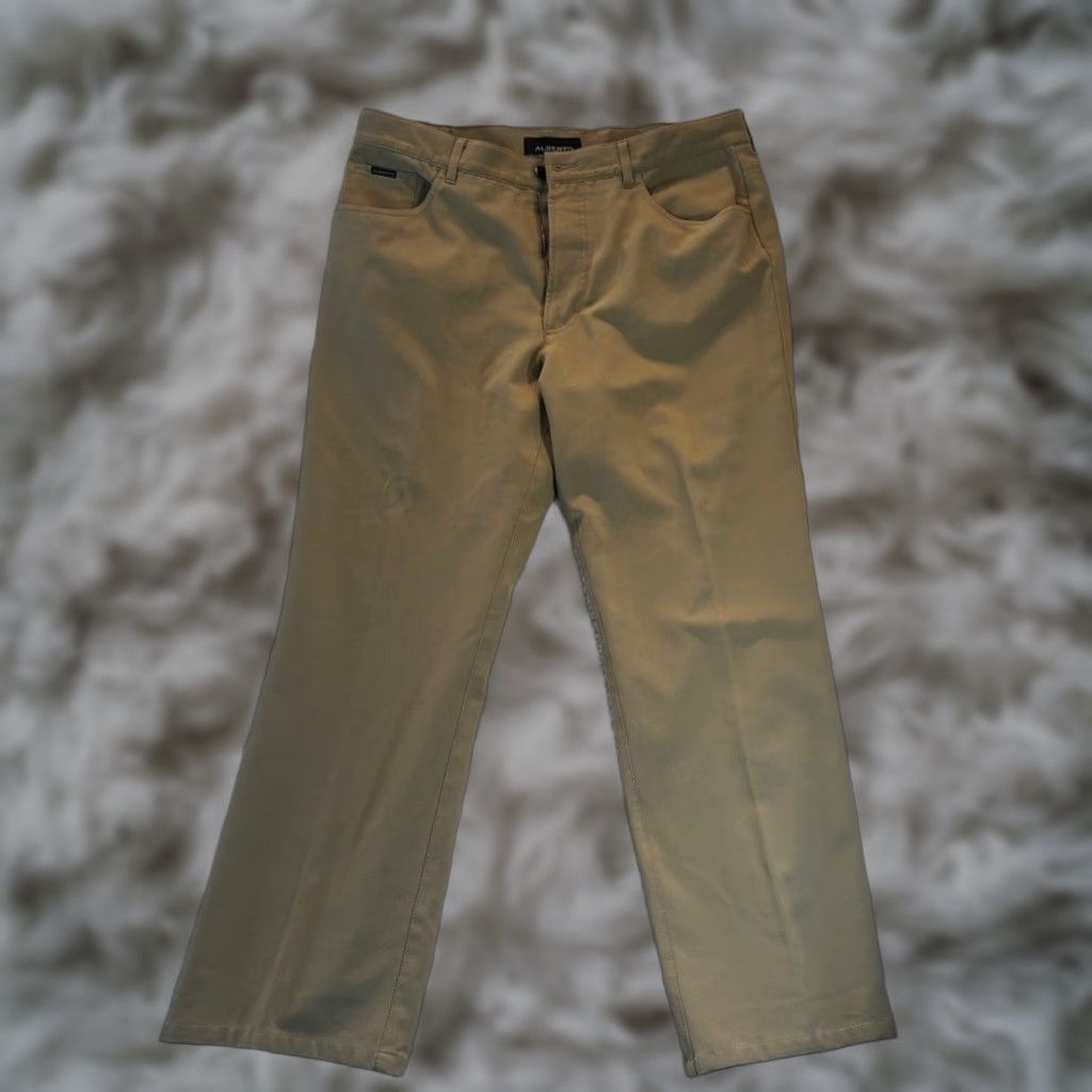 Vintage Alberto Dress Pants Men 35 Khaki Olive 29 Inseam 54 (35x29) Temperature Regulating Germany White Size US 35 - 1 Thumbnail