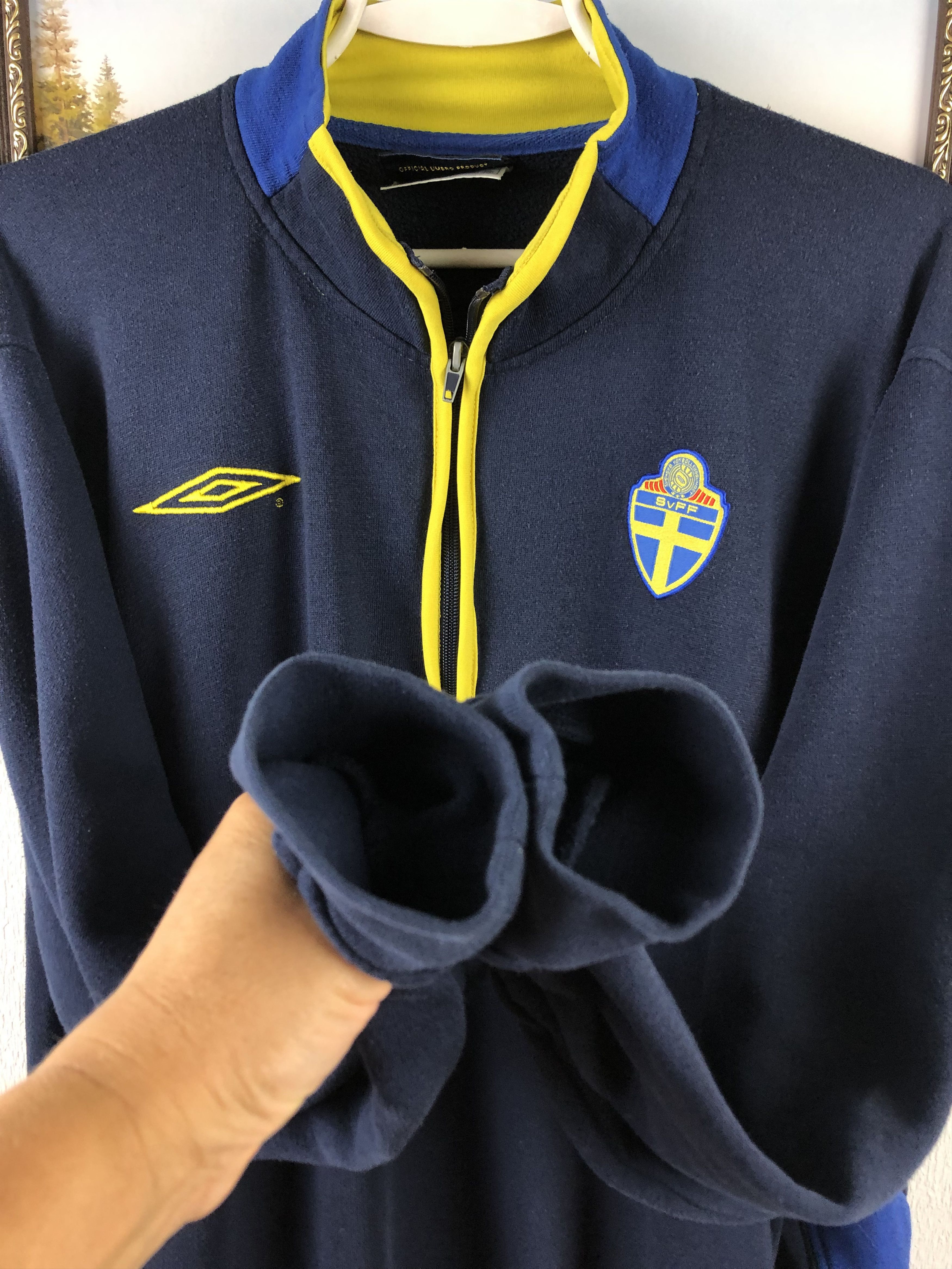 Umbro Vintage Umbro Sweden Football Sweatshirt Jacket Soccer Track Size US XXL / EU 58 / 5 - 9 Thumbnail