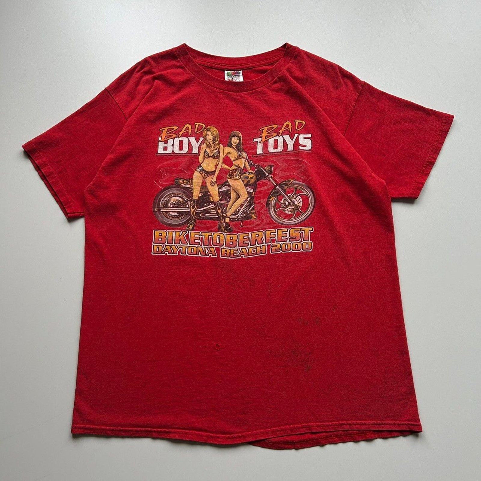 Fruit Of The Loom Vintage 90s Bad Boy Bad Toys Biker Motorcycle Art T Shirt XL Size US XL / EU 56 / 4 - 1 Thumbnail