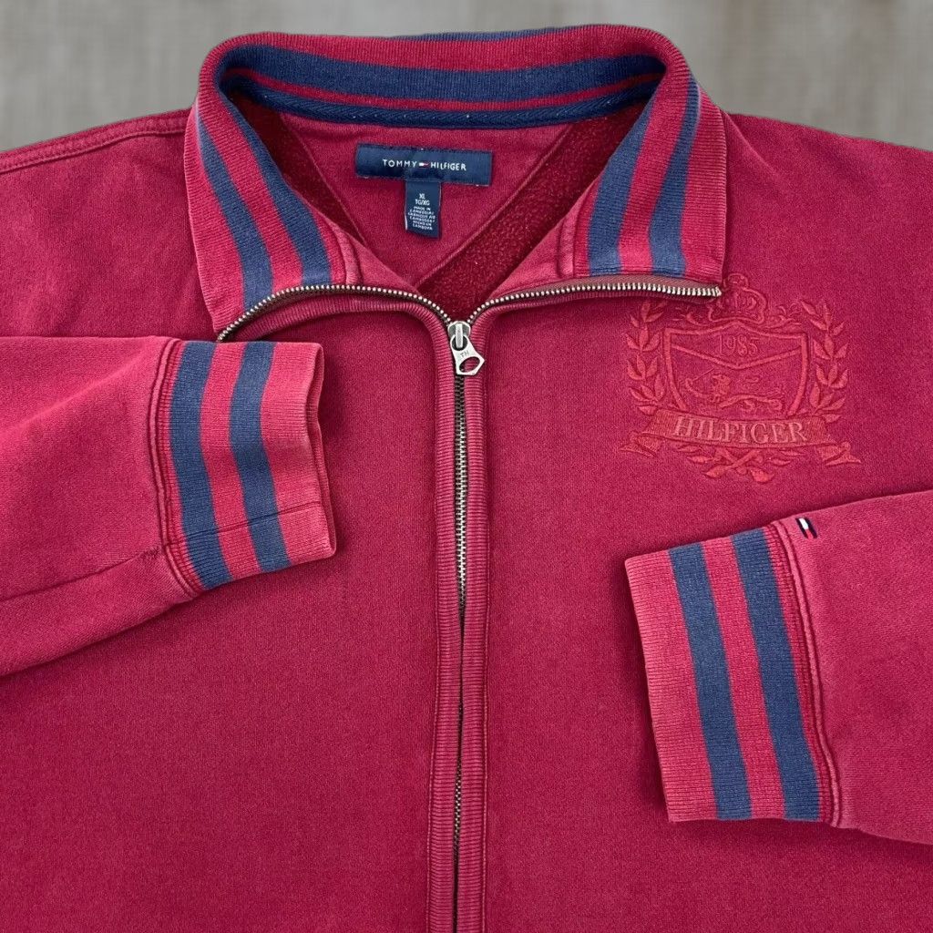 Tommy Hilfiger Tommy Hilfiger Sweater Cardigan Men XL Red Blue Fleece Jacket Full Zip Crest 2XL Size Regular Cotton Knit Style Classic Pattern Solid Size US XXL / EU 58 / 5 - 1 Thumbnail
