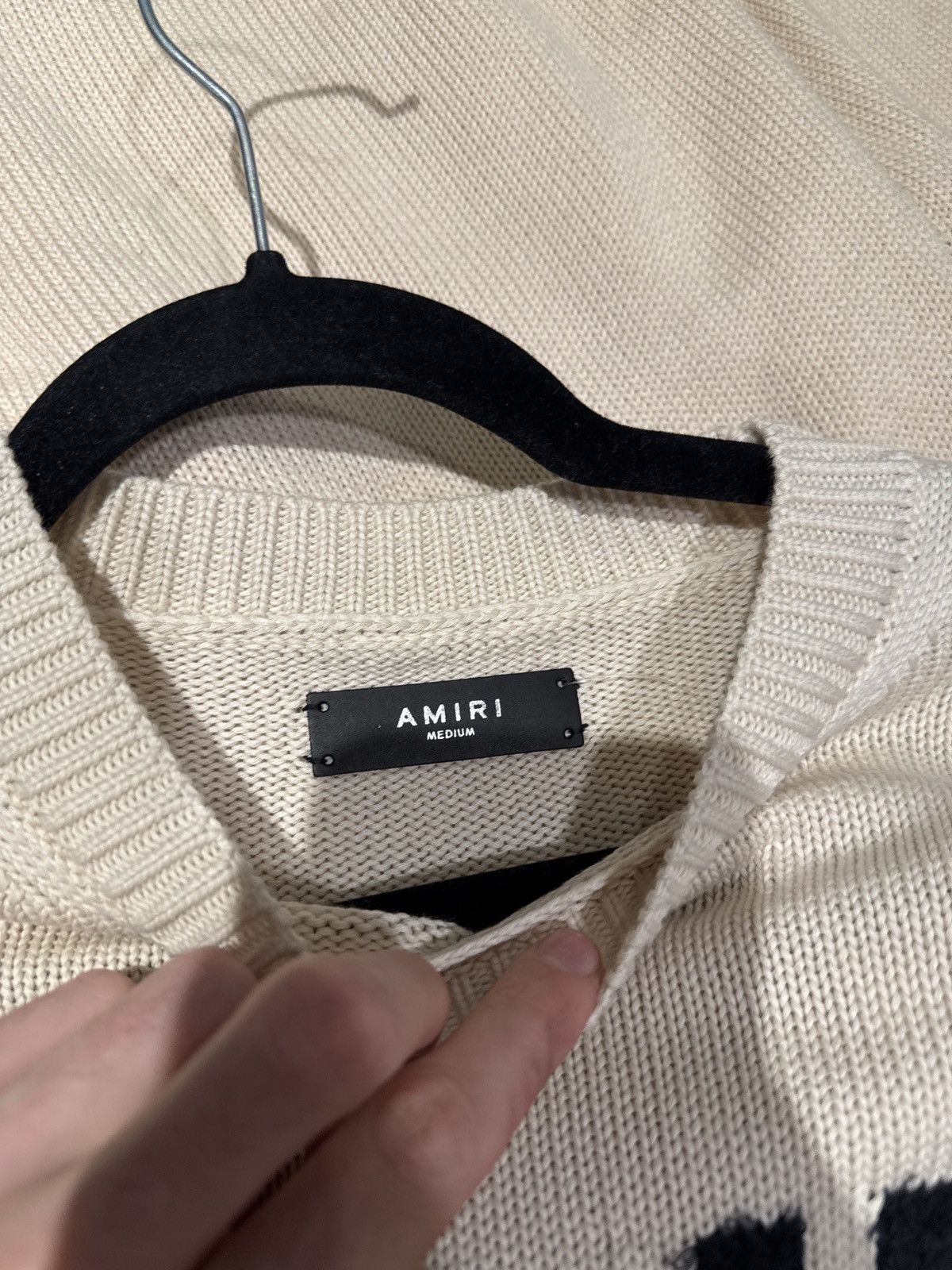 Amiri Amiri Front Logo Crewneck Cream Size US M / EU 48-50 / 2 - 3 Thumbnail