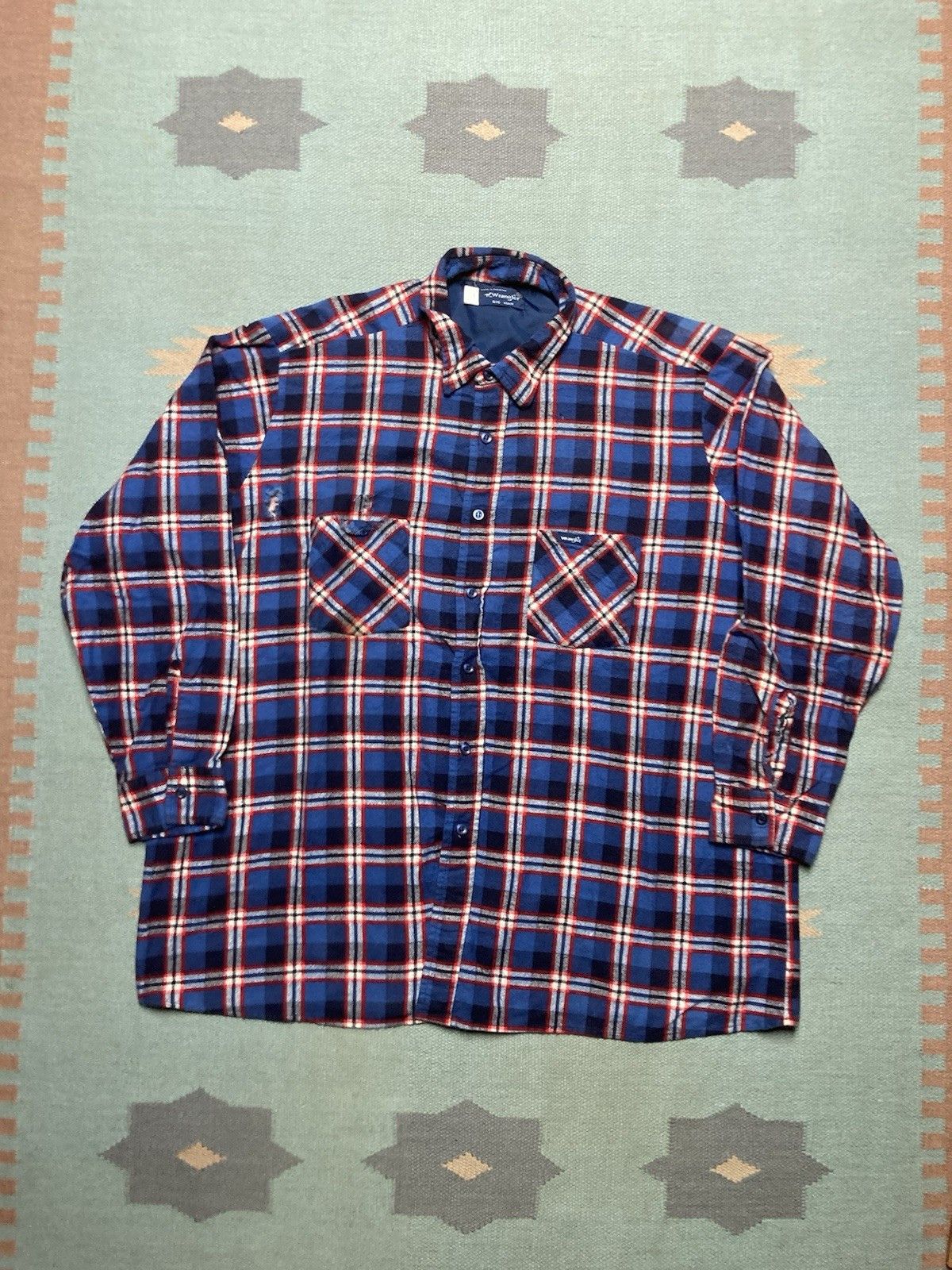Vintage Vtg flannel shirt wrangler distressed plaid soft men’s XXL Size US XXL / EU 58 / 5 - 1 Thumbnail