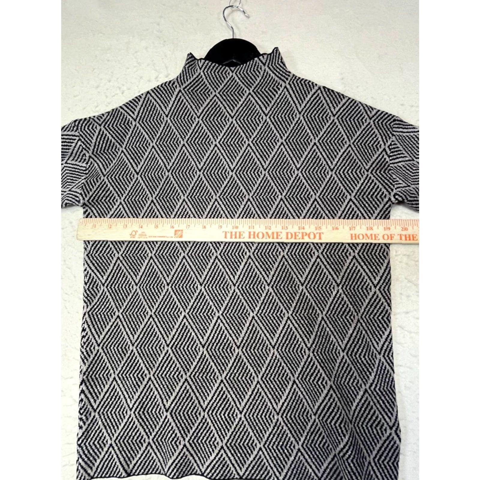Halston Halston Womens Sweater Gray Tan Pullover Mock Turtleneck XS Dolman Sleeve Regular Knit Geometric Size XS / US 0-2 / IT 36-38 - 5 Thumbnail