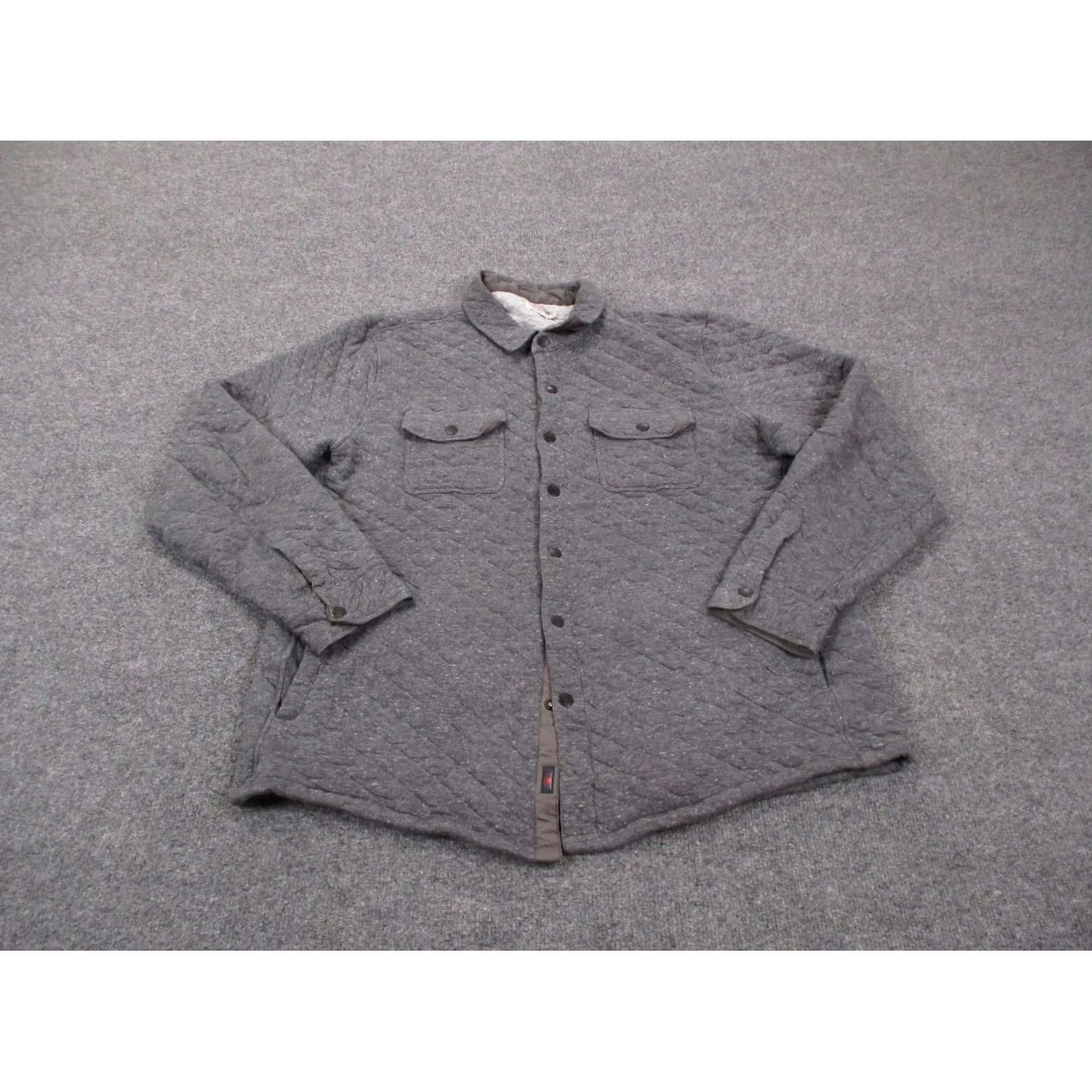 Faherty Faherty Jacket Mens XL Gray Quilted Lightweight Workwear Shacket Barn Coat Size US XL / EU 56 / 4 - 2 Thumbnail