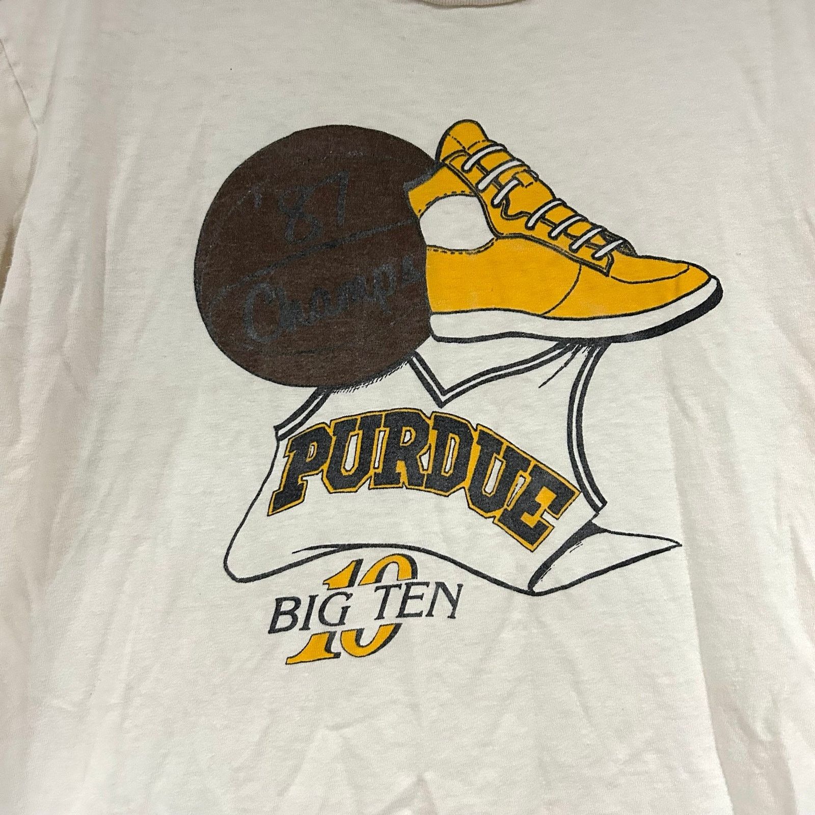 Hanes Vintage 1987 Purdue Basketball Big Ten Champs Tee Shirt Size US L / EU 52-54 / 3 - 2 Thumbnail