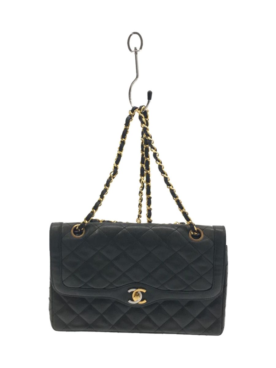 Chanel Lamb Leather Chain Shoulder Bag Black