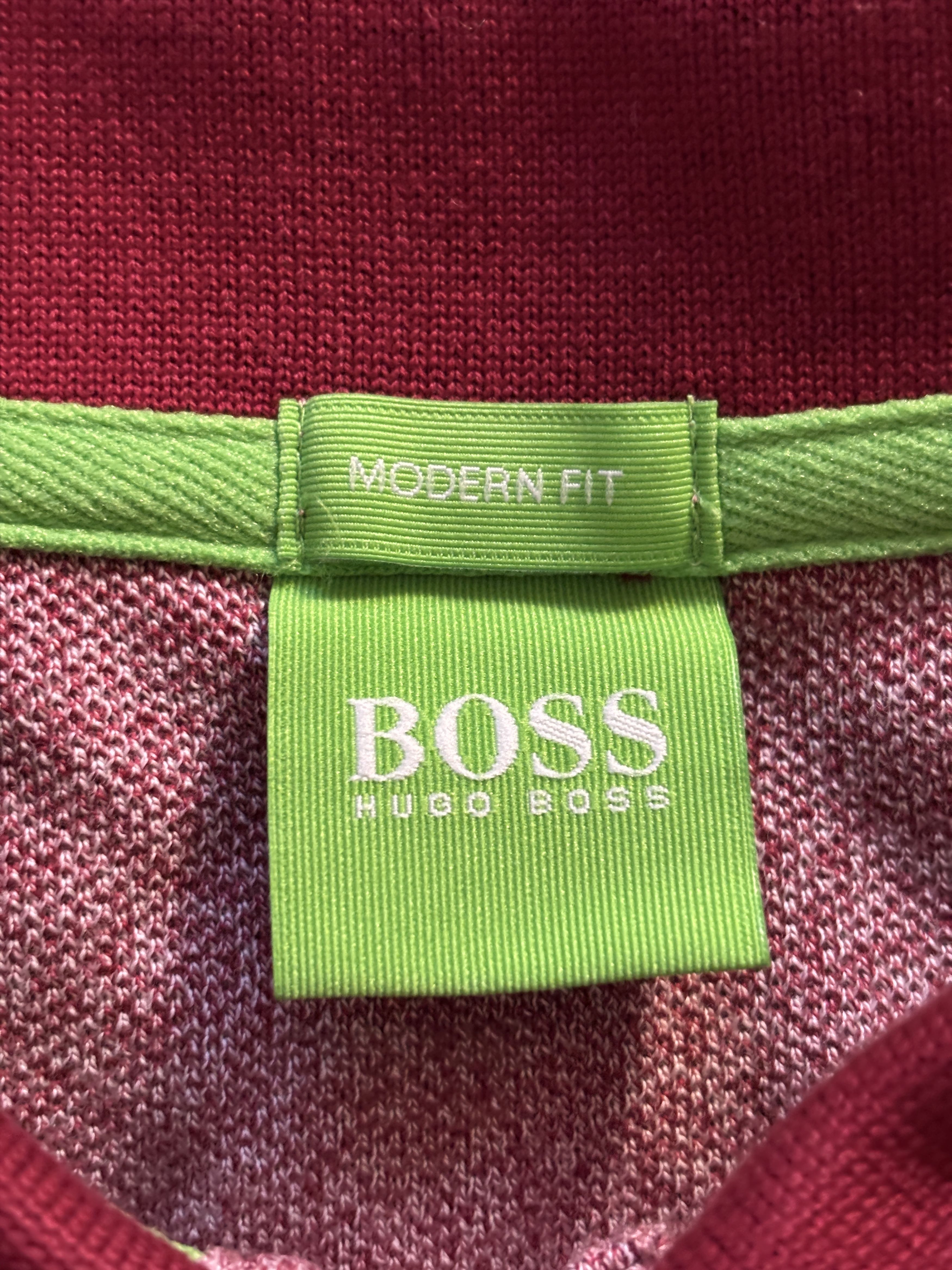Hugo Boss BOSS Hugo Boss Long Sleeve Polo - Modern Fit - Burgundy/Red Size US XL / EU 56 / 4 - 4 Thumbnail