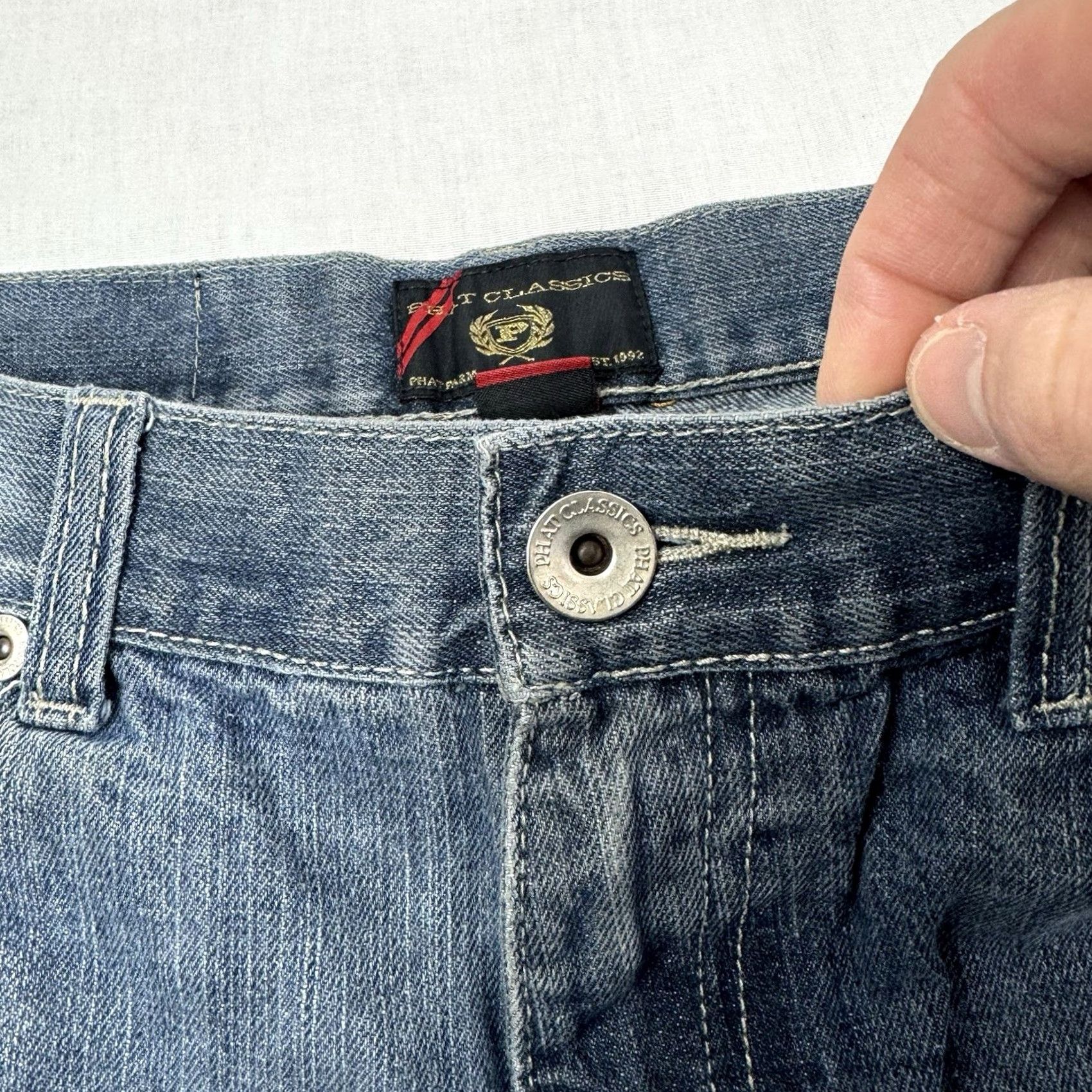 Phat Farm VINTAGE Phat Farm Jeans Shorts Baggy Adult 34 Blue Hip Hop 90s Grunge Y2K Men Mens Size US 34 / EU 50 - 5 Thumbnail