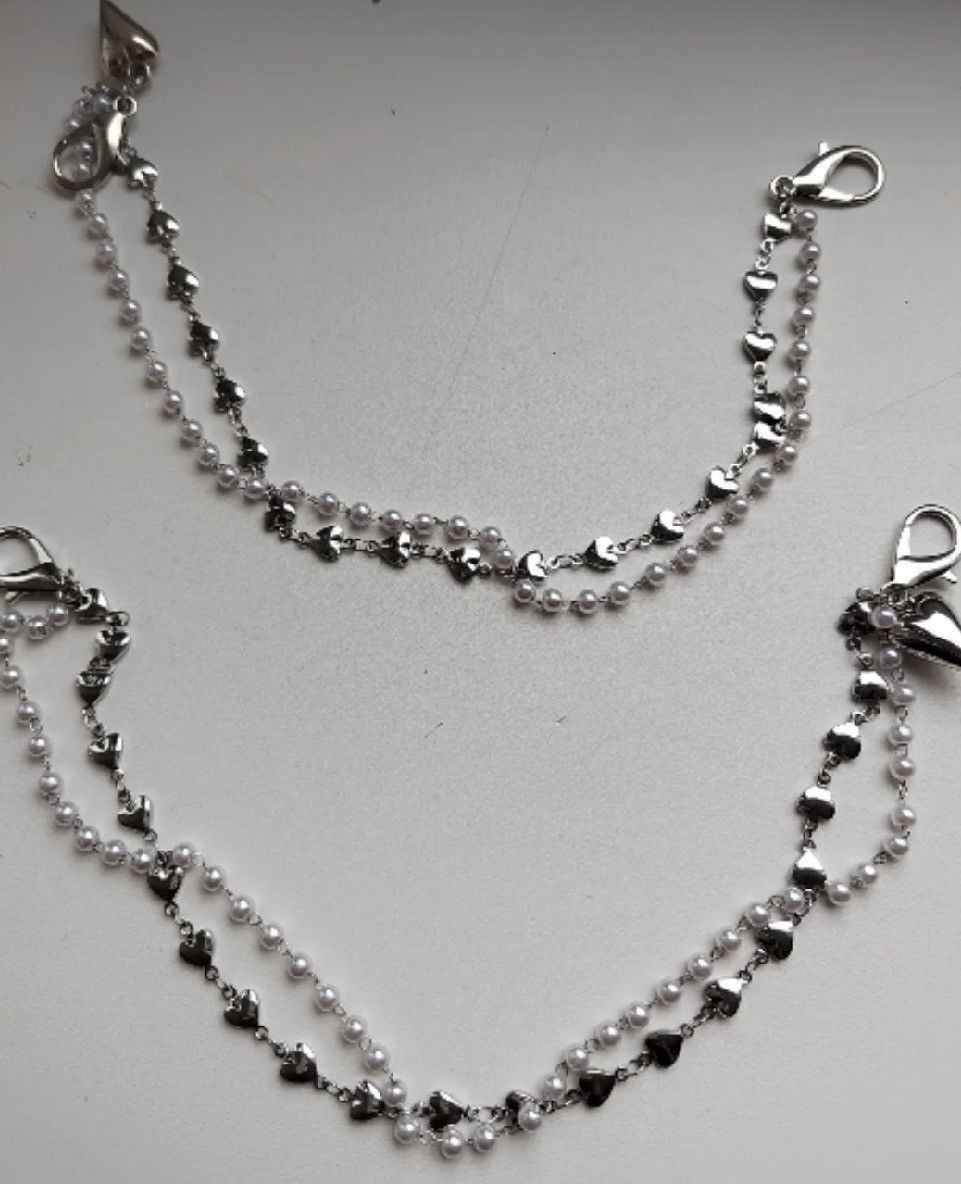 Other Double Layer Pearls Hearts Chain Shoe Buckles Size ONE SIZE - 3 Thumbnail