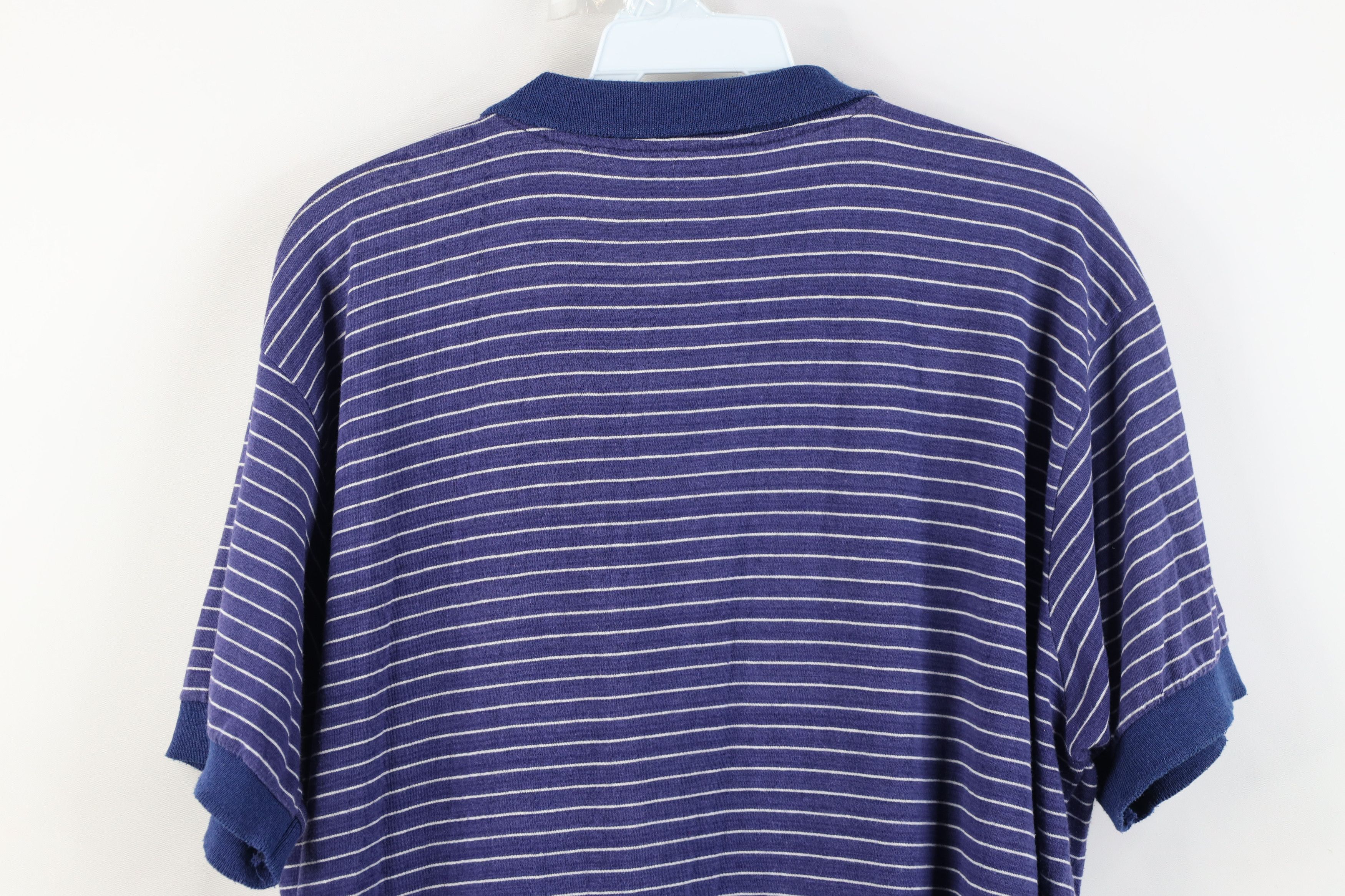 Vintage Vintage 70s Streetwear Striped Knit Collared Golf Polo Shirt Size US XL / EU 56 / 4 - 10 Thumbnail