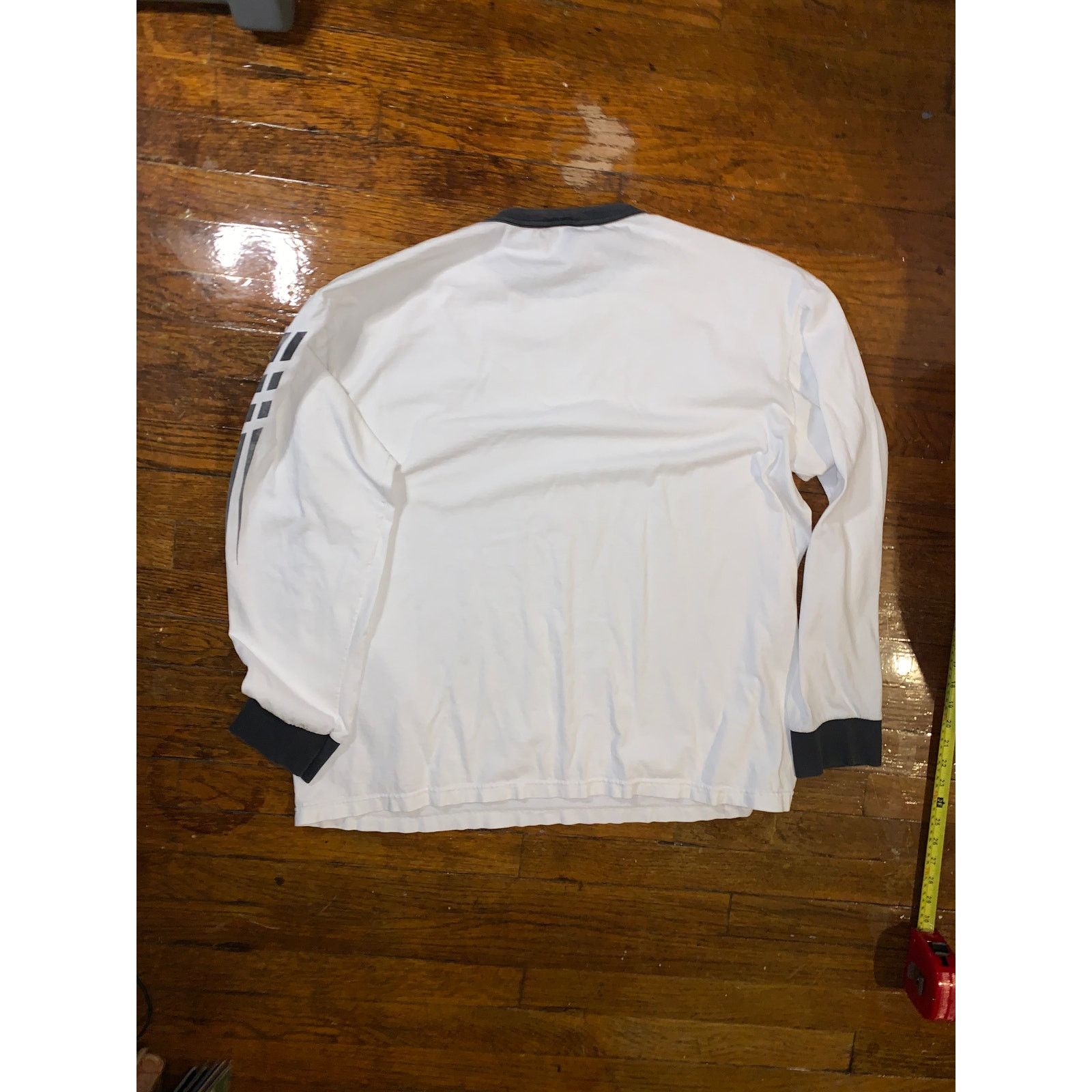 Adidas × Vintage Adidas 90s Ringer Long Sleeve Shirt White 2XL USA Trefoil Size US XXL / EU 58 / 5 - 9 Thumbnail