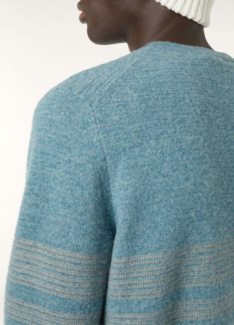 Loro Piana o1w1db10226 FAP0890 Oggebbio Crewneck Sweater in Light Blue Size US XL / EU 56 / 4 - 3 Thumbnail