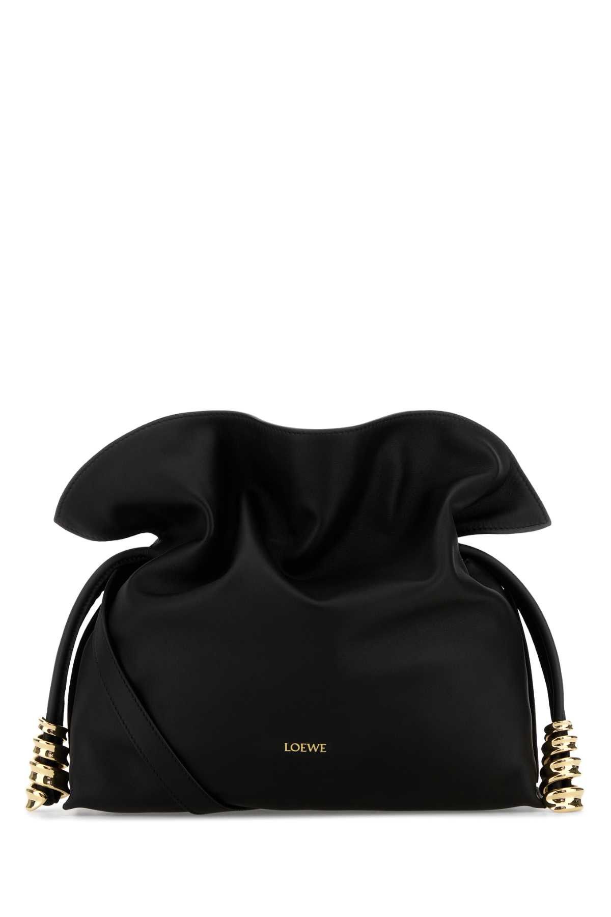 Loewe Black Leather Medium Coil Flamenco Clutch Size ONE SIZE - 1 Thumbnail