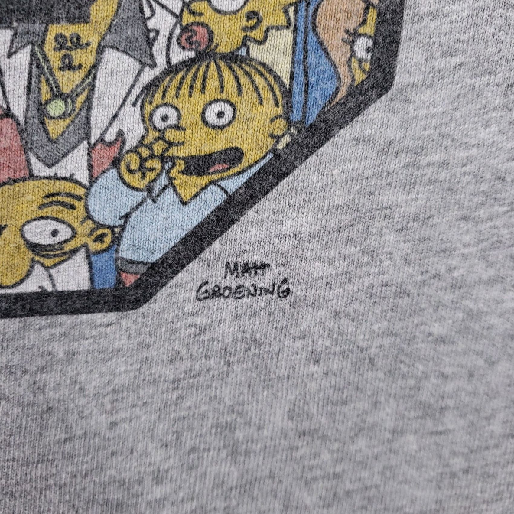 Vintage Simpsons T Shirt Mens Gray XL Short Sleeve Crew Neck Cotton Heathered 89 Classic Size US XL / EU 56 / 4 - 4 Thumbnail