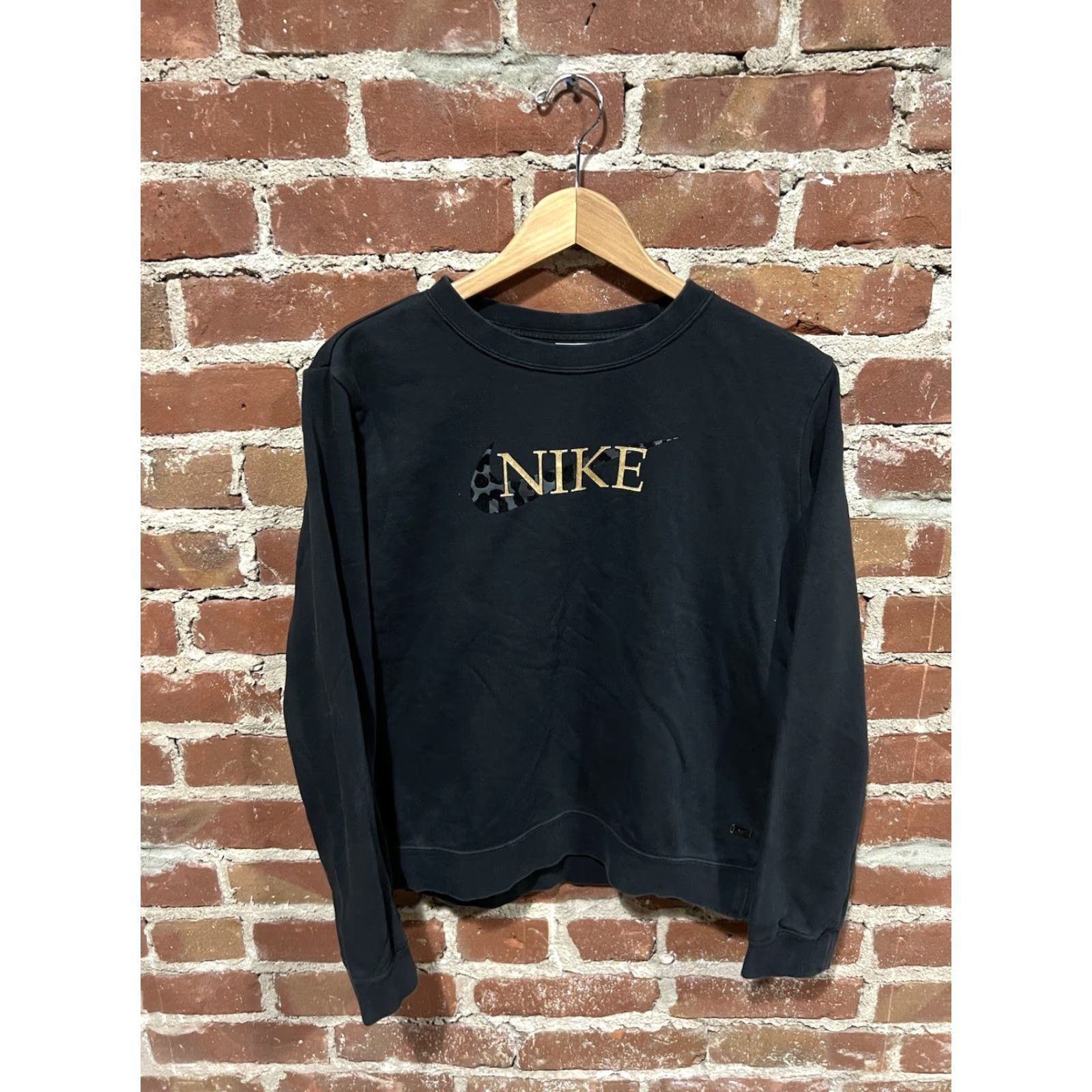 Nike Nike Sportswear Womens Black Pullover Spellout Sweatshirt Size Medium Size M / US 6-8 / IT 42-44 - 2 Thumbnail