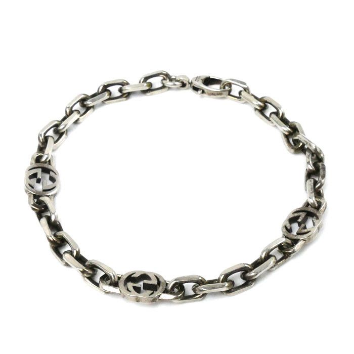 Gucci Gucci Silver 925 Interlocking Chain Bracelet Metal Bracelet 620798 J8400 0811