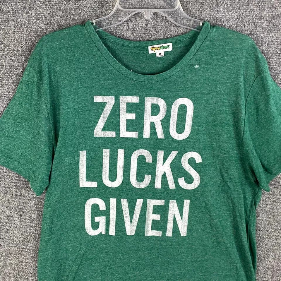 Tipsy Elves Tipsy Elves T-Shirt Men's XL Short Sleeve Zero Lucks Given Size US XL / EU 56 / 4 - 2 Thumbnail