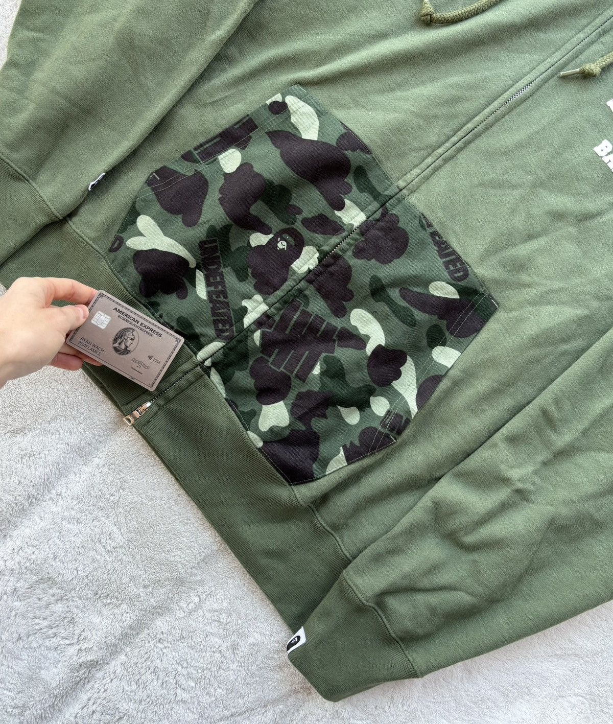Band Tees × Undefeated Bape x Undefeated Army Green Hoodie Size US XL / EU 56 / 4 - 3 Thumbnail