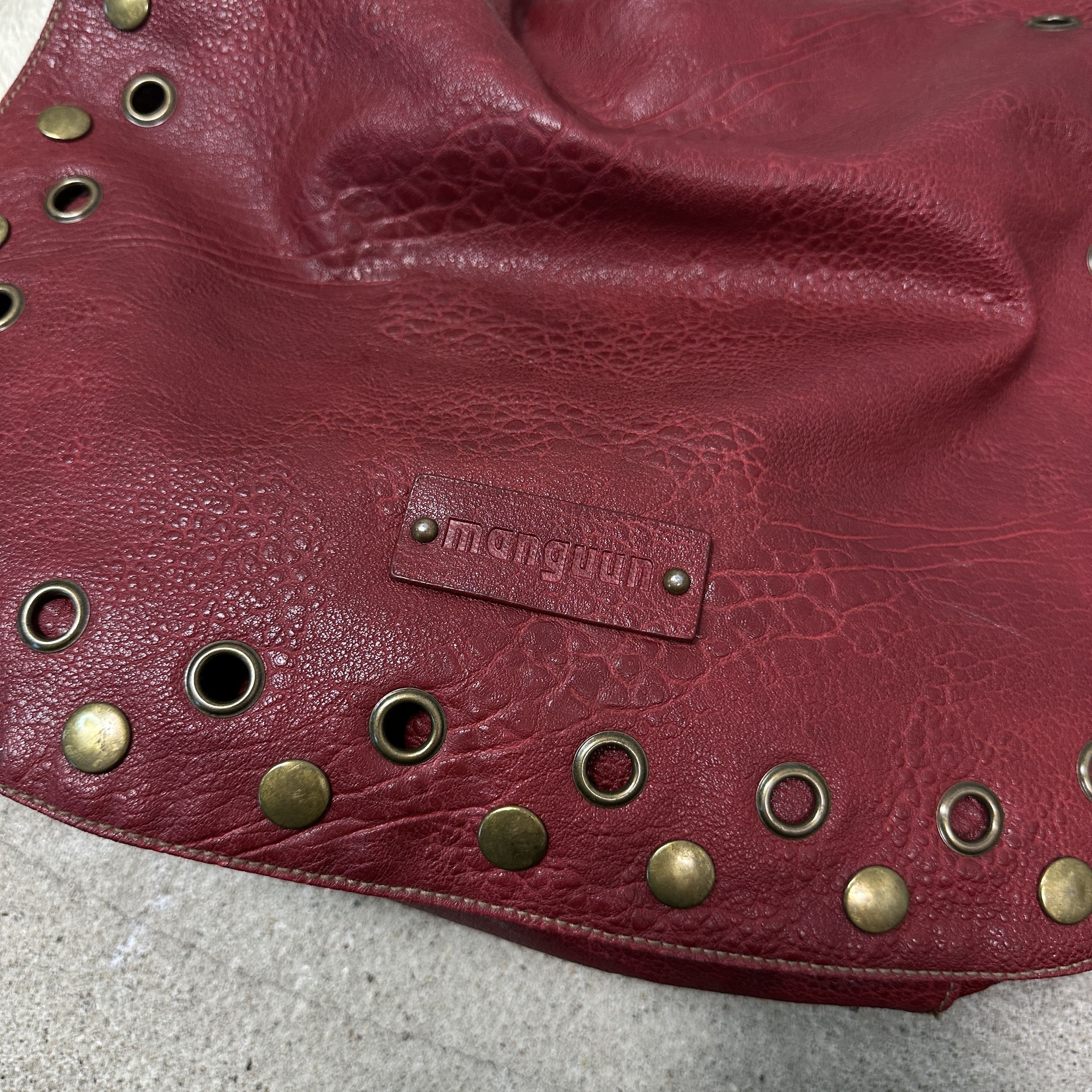 Vintage Vintage Leather Cherry Red Eyelets Bag Y2K Size ONE SIZE - 7 Thumbnail