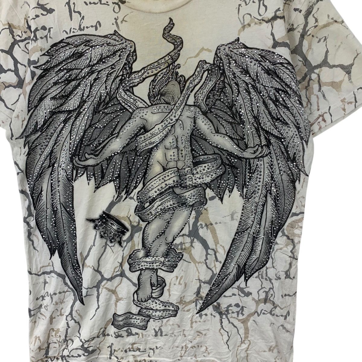 Vintage REVE JEANS SWAROVSKI Fall From Grace AOP Tee Shirt Top Size S / US 4 / IT 40 - 3 Thumbnail