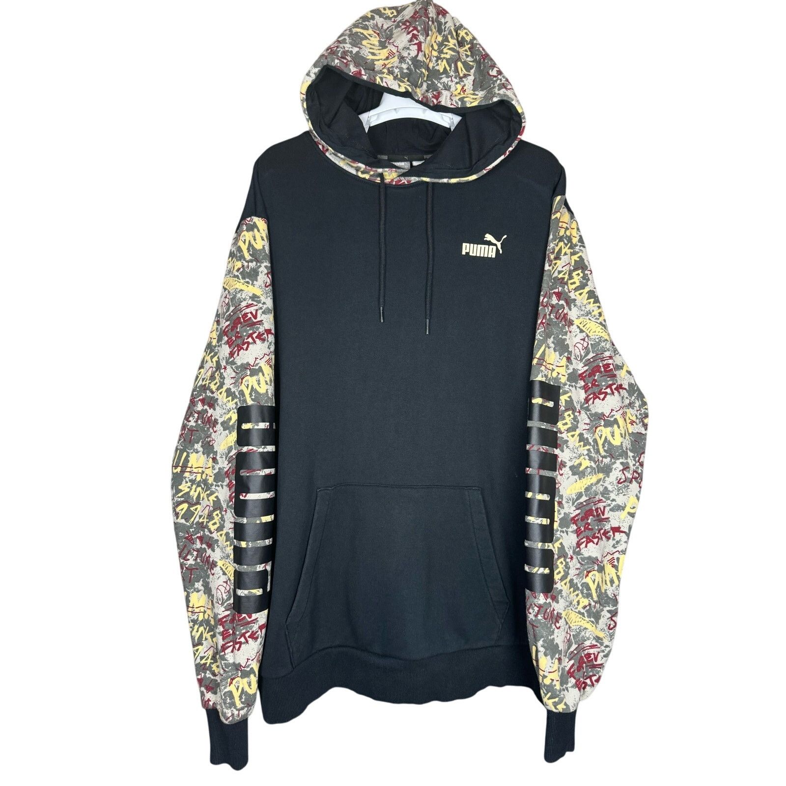 Puma Puma Graffiti Hoodie Sweatshirt Pullover Ribbed Cuffs USED Size US XL / EU 56 / 4 - 1 Thumbnail