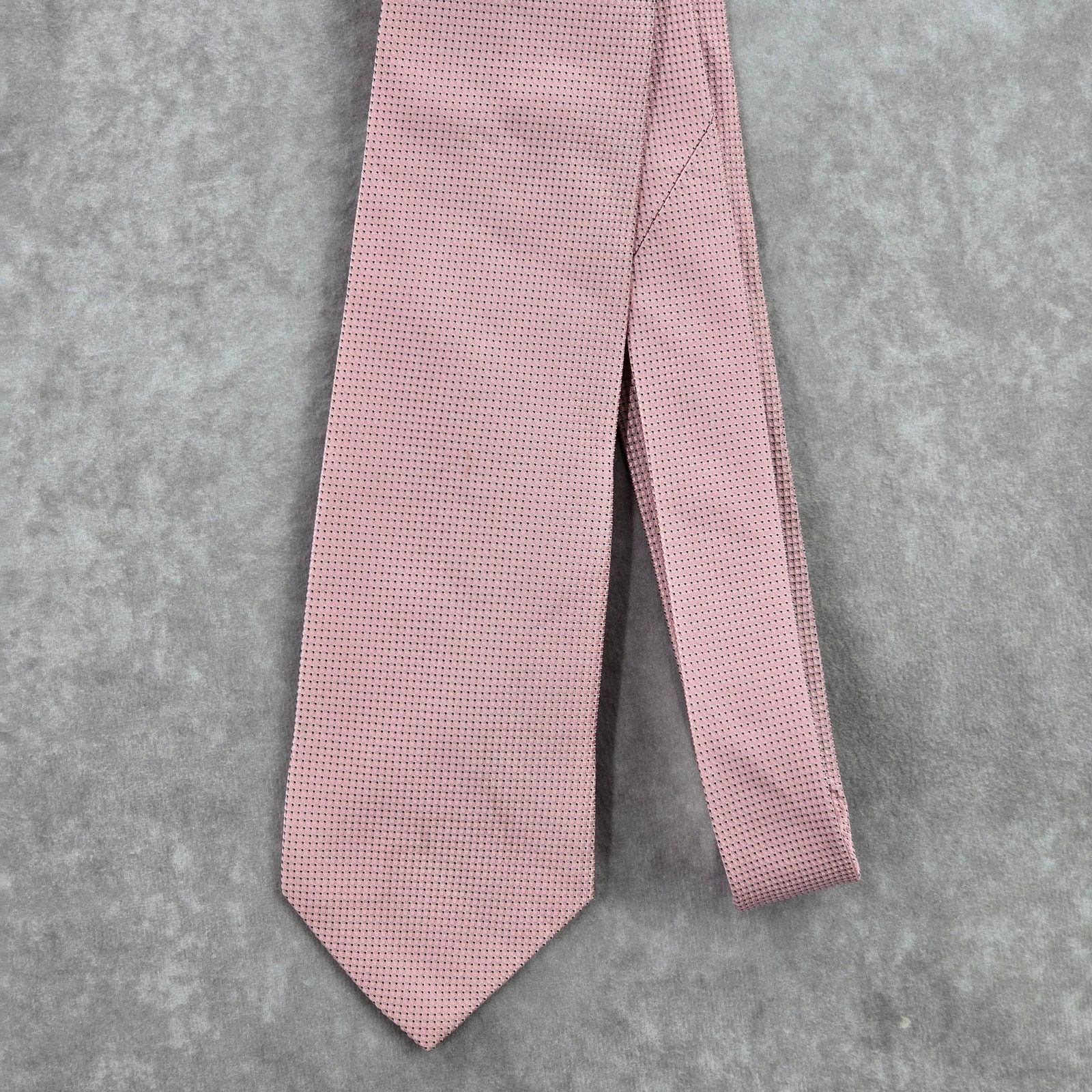 Bruno Piattelli Bruno Pirttelli Pink Gray Polka Dot 100% Silk Men's Neck Tie Size 30 - 2 Thumbnail