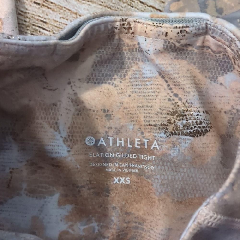 Athleta Athleta gold snakeskin leggings size XXS Size 22" - 3 Thumbnail