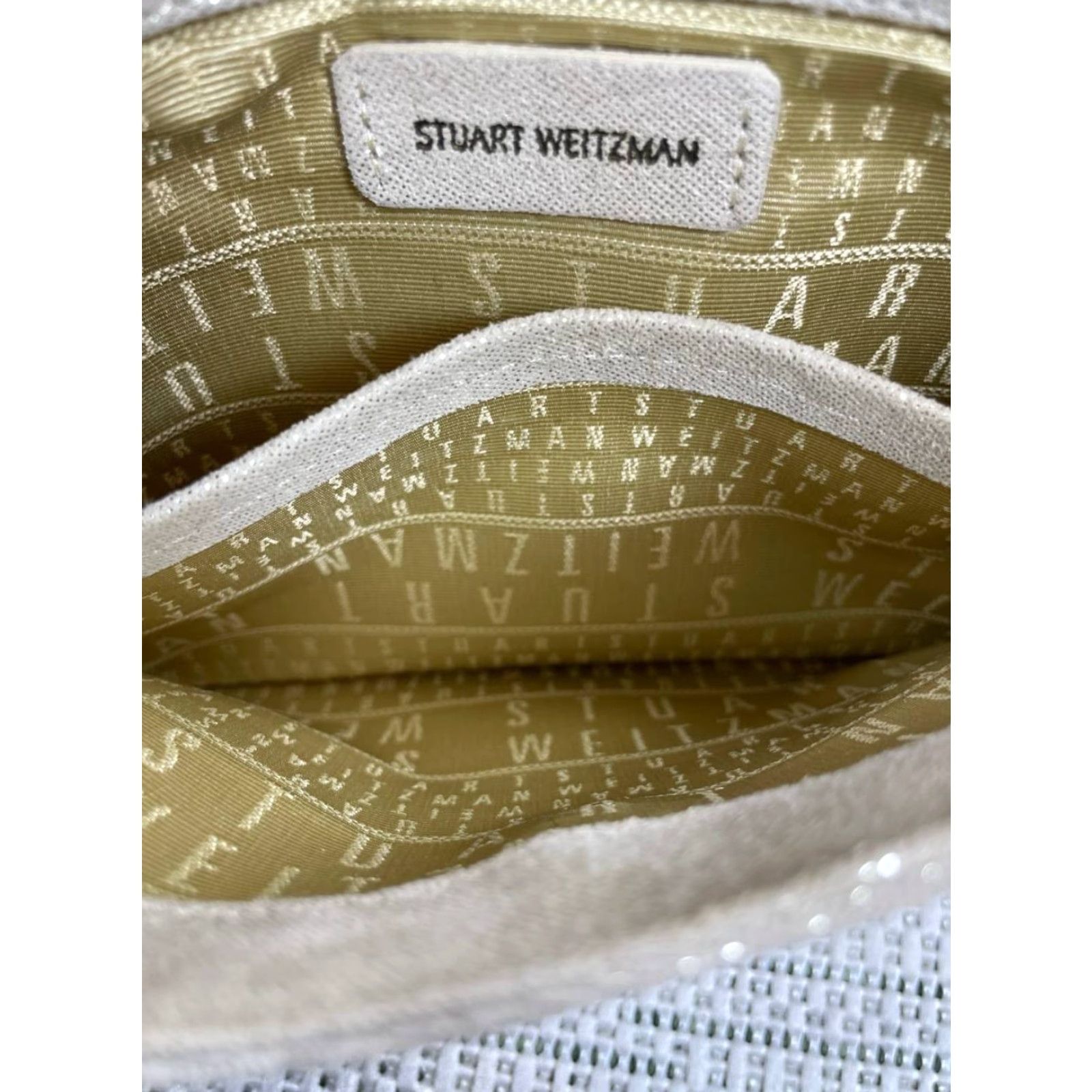 Stuart Weitzman Stuart Weitzman Bag Womens Small Beige Gold Chain Strap Inner Pocket Clutch Size ONE SIZE - 7 Thumbnail