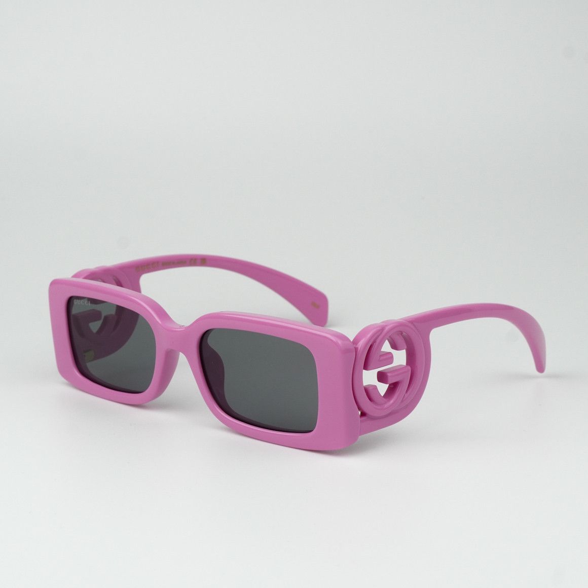 Gucci NEW Gucci GG1325S 006 Pink Grey Rectangle Unisex Sunglasses Size ONE SIZE - 3 Thumbnail