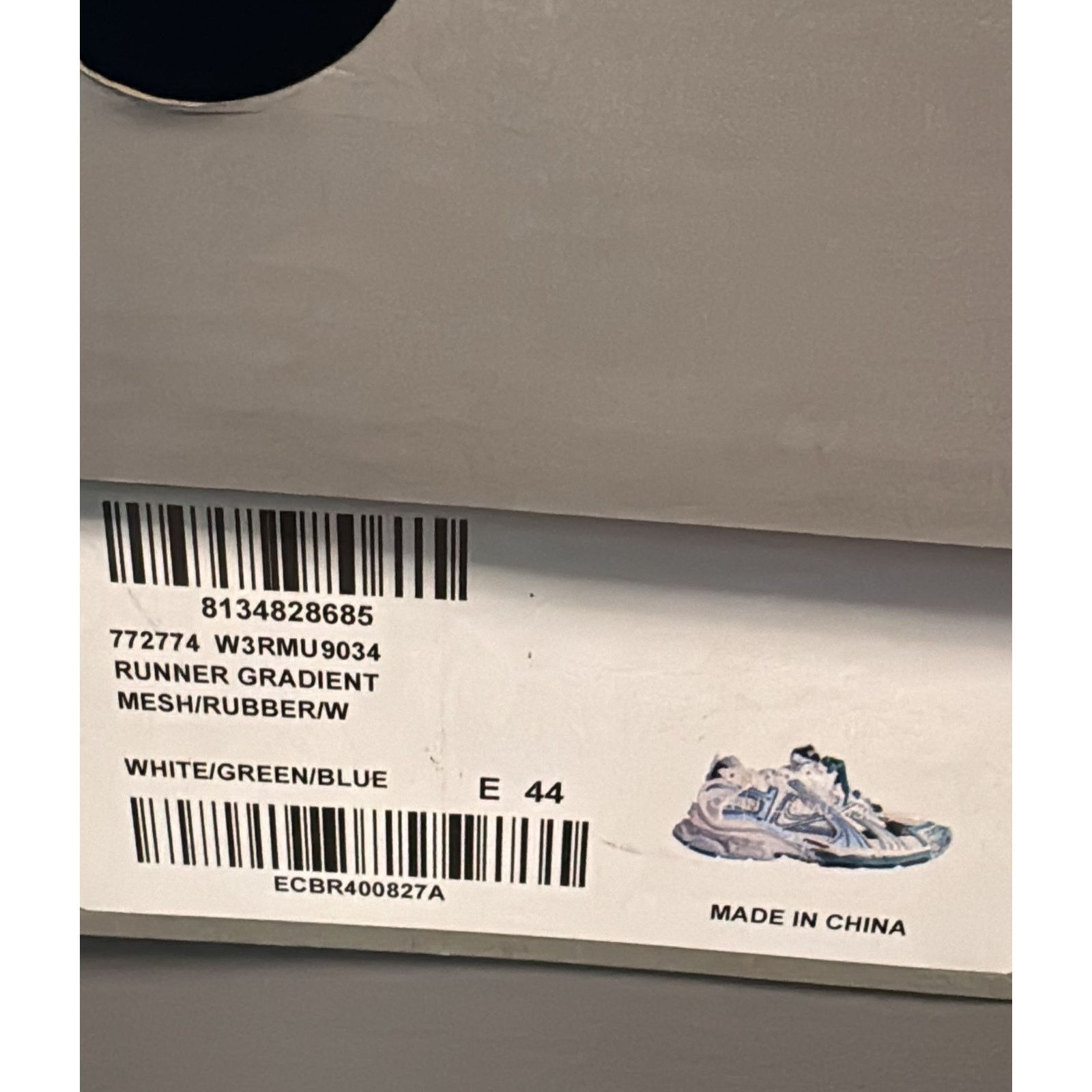 Balenciaga o1rshd1 Runners Gradient Mesh Rubber in White/Green/Blue Size US 11 / EU 44 - 21 Thumbnail