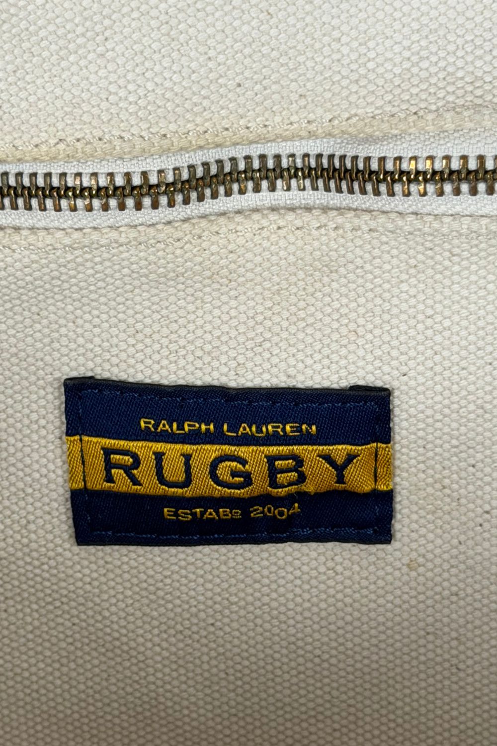 Ralph Lauren Rugby R39 Varsity Canvas Leather Tote Bag image 3