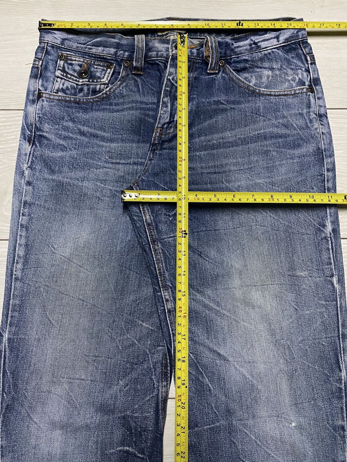 Tornado Mart 💥Flare💥Nylaus Distressed Denim Twist leg Pants Size US 32 / EU 48 - 16 Thumbnail