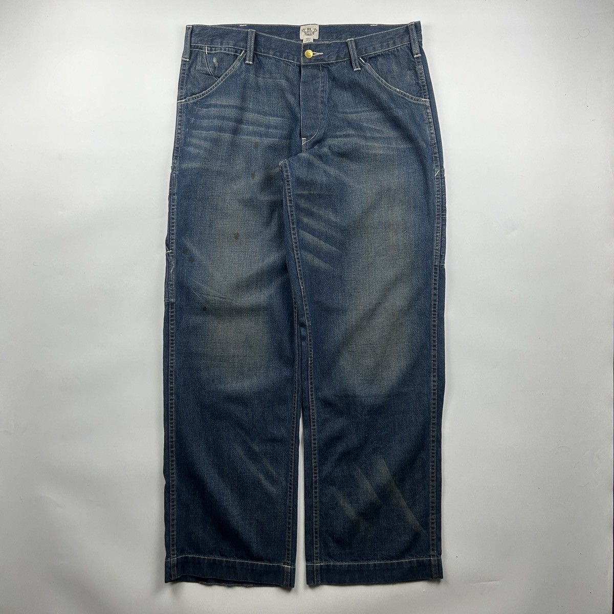 RRL Ralph Lauren RRL Ralph Lauren Paint Indigo Pants Size US 35 - 1 Thumbnail