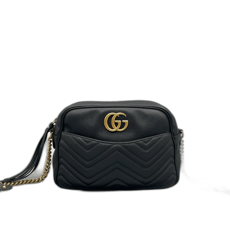 Gucci Gucci Marmont Black Gold Chain Crossbody Bag Size ONE SIZE - 1 Thumbnail