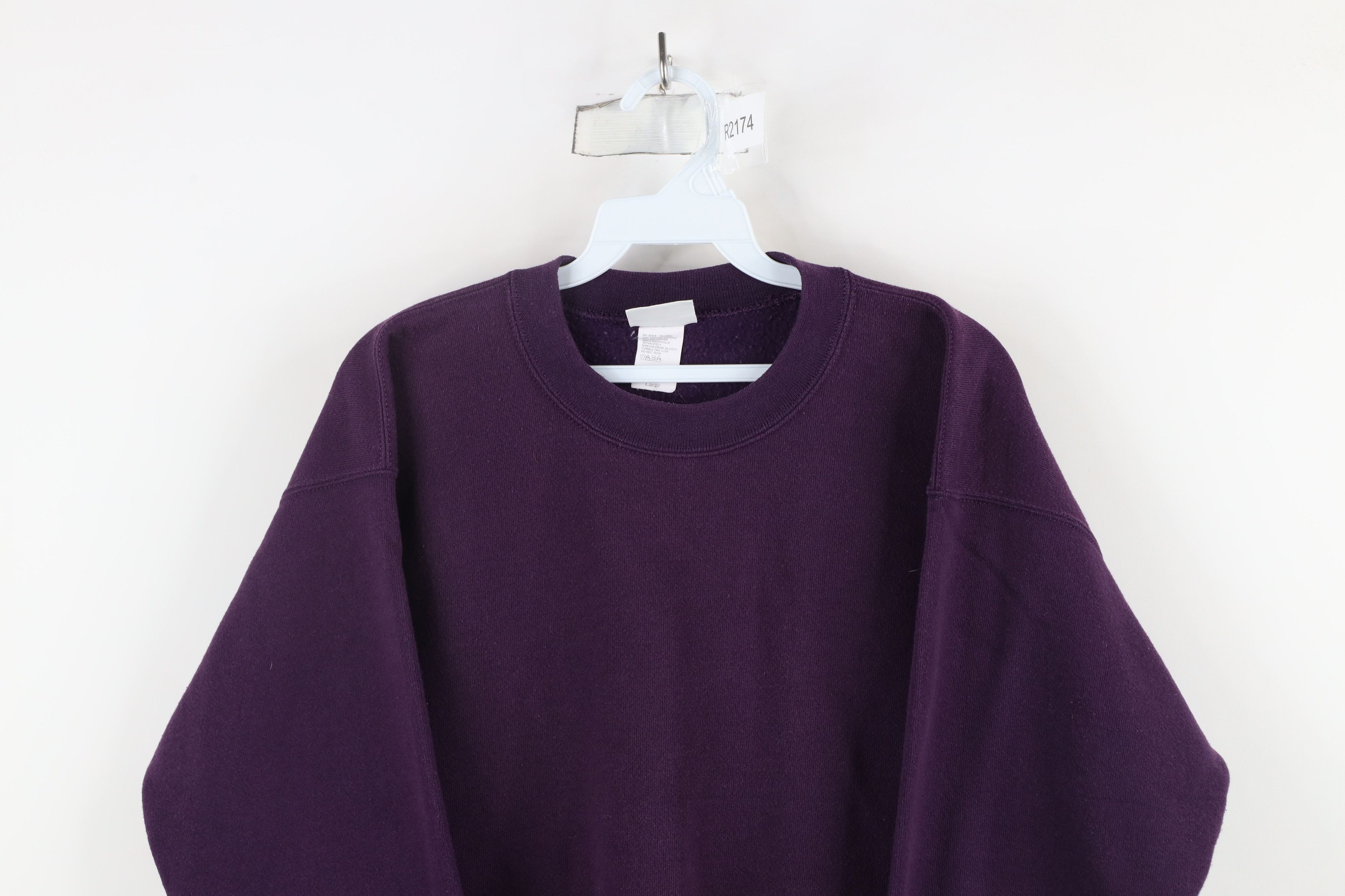 Vintage Vintage 90s Streetwear Blank Sweatshirt Purple USA Size L / US 10 / IT 46 - 2 Thumbnail