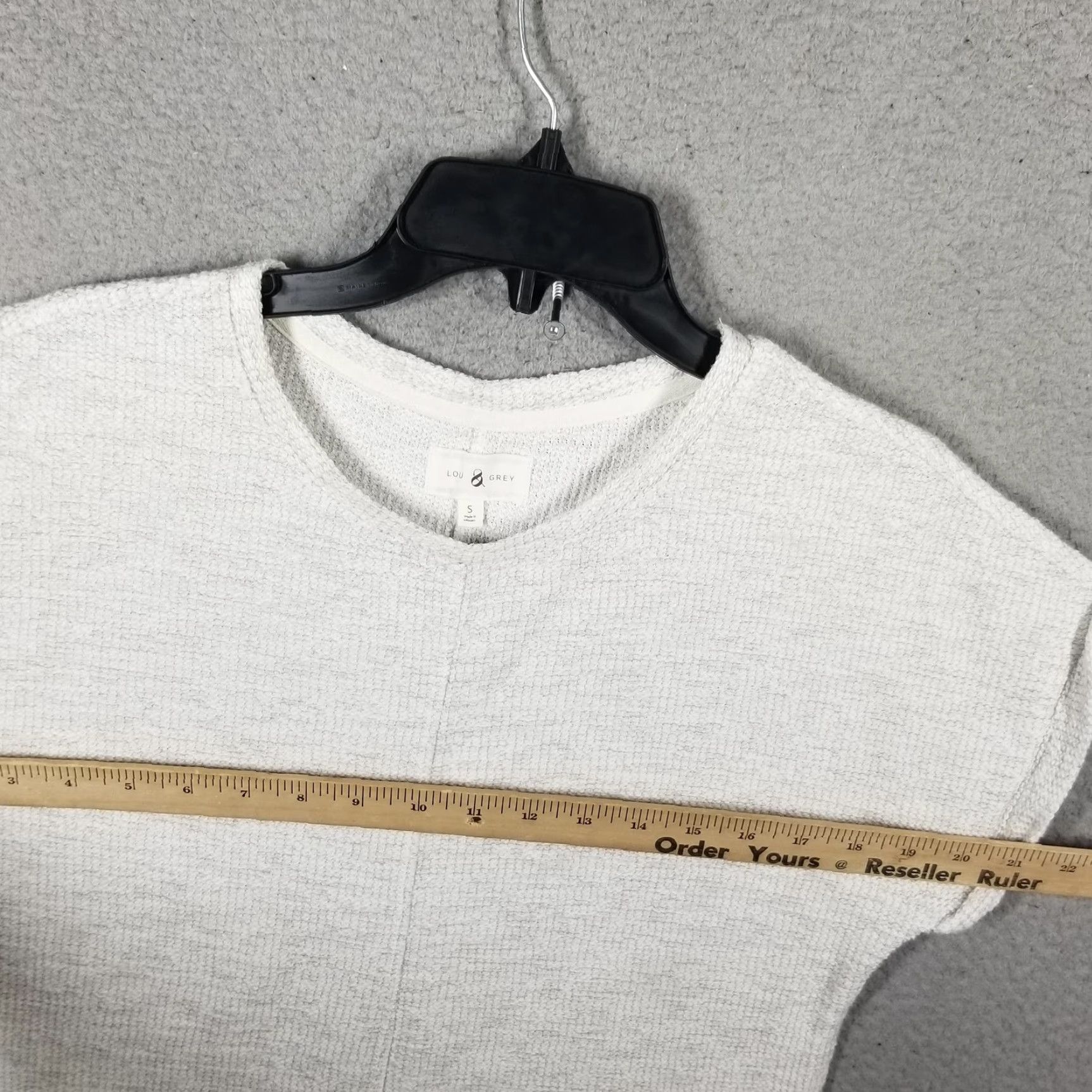 Lou & Grey Lou & Grey Shirt Womens Small Gray Short Sleeve Textured Knit Casual Pullover Size S / US 4 / IT 40 - 6 Thumbnail