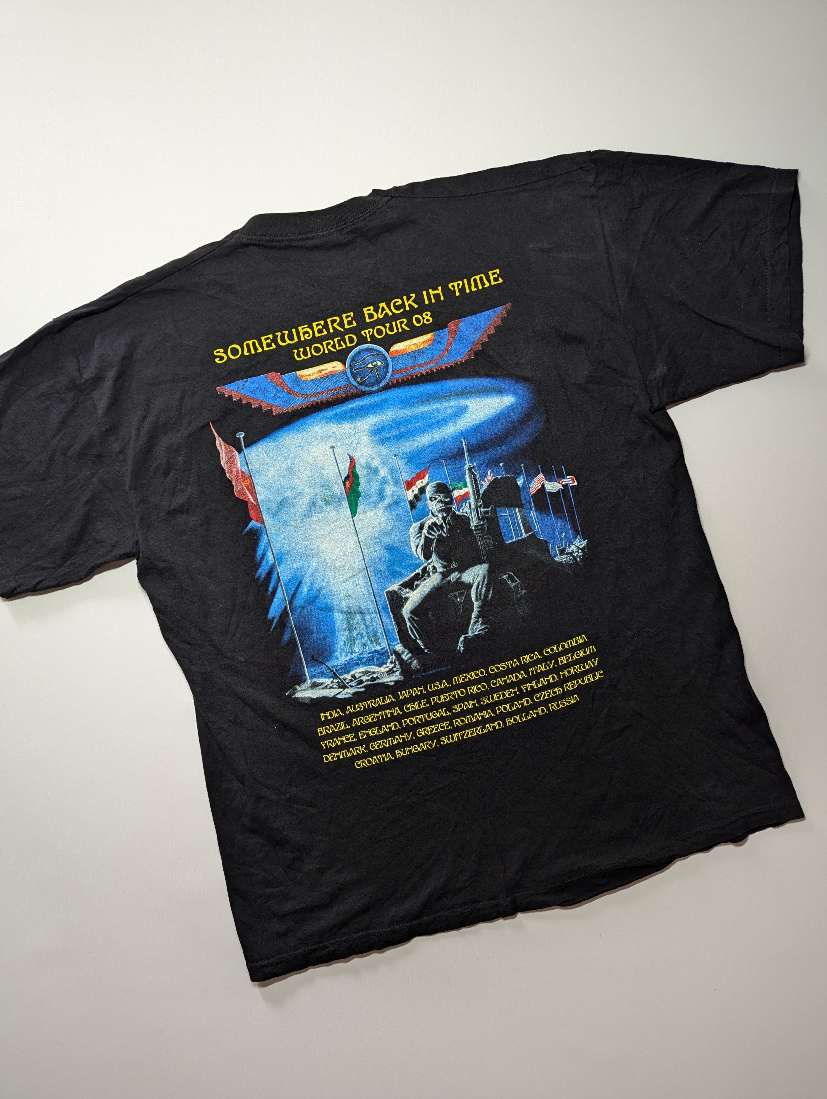 Metallica × Vintage Metallica Somewhere Back In Time World Tour 2007 2008 TShirt Size US XL / EU 56 / 4 - 6 Thumbnail