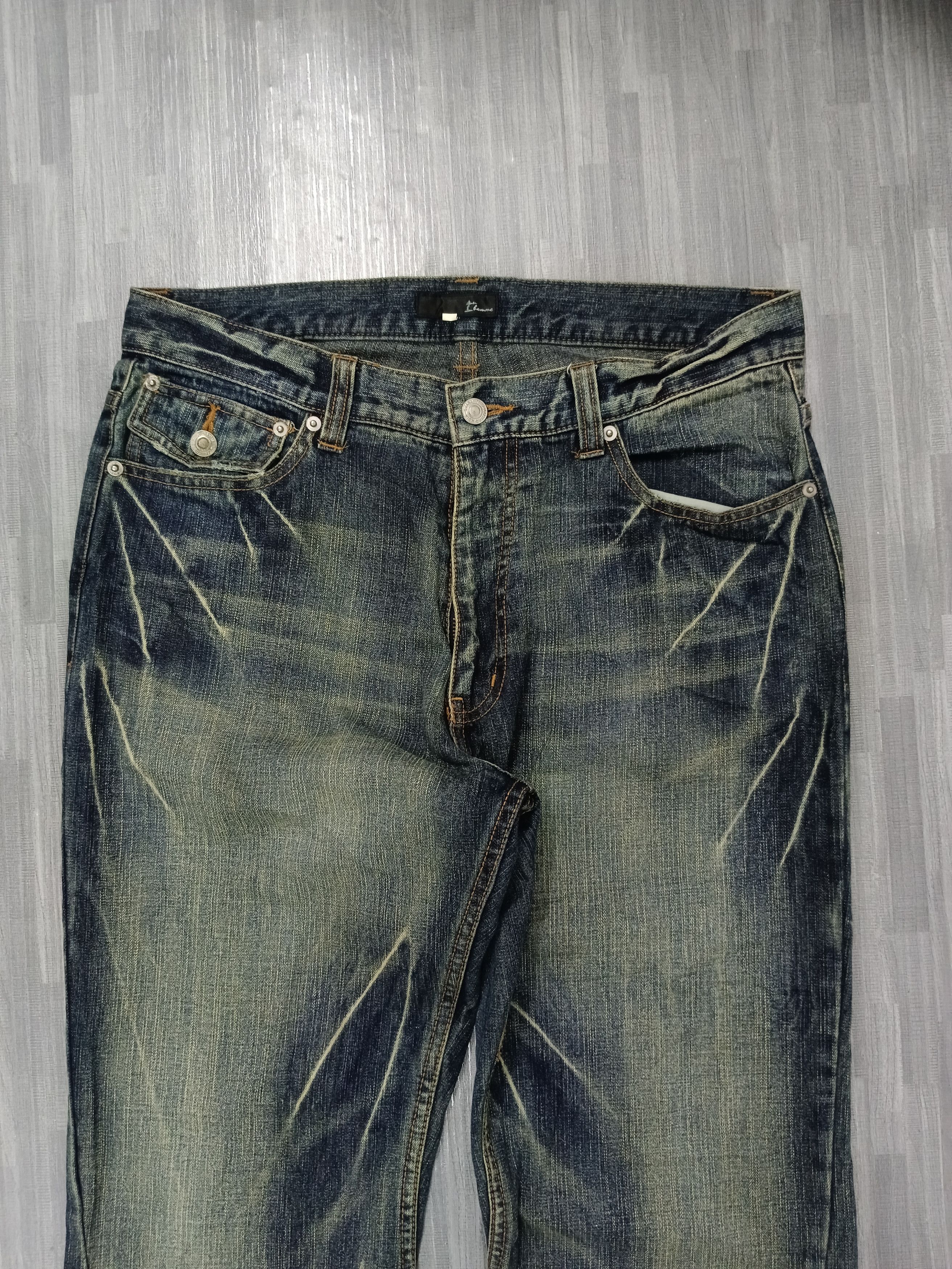 Japanese Brand FLARE TWIST SICK RUSTY HOMME DENIM PANTS Size US 33 - 4 Thumbnail