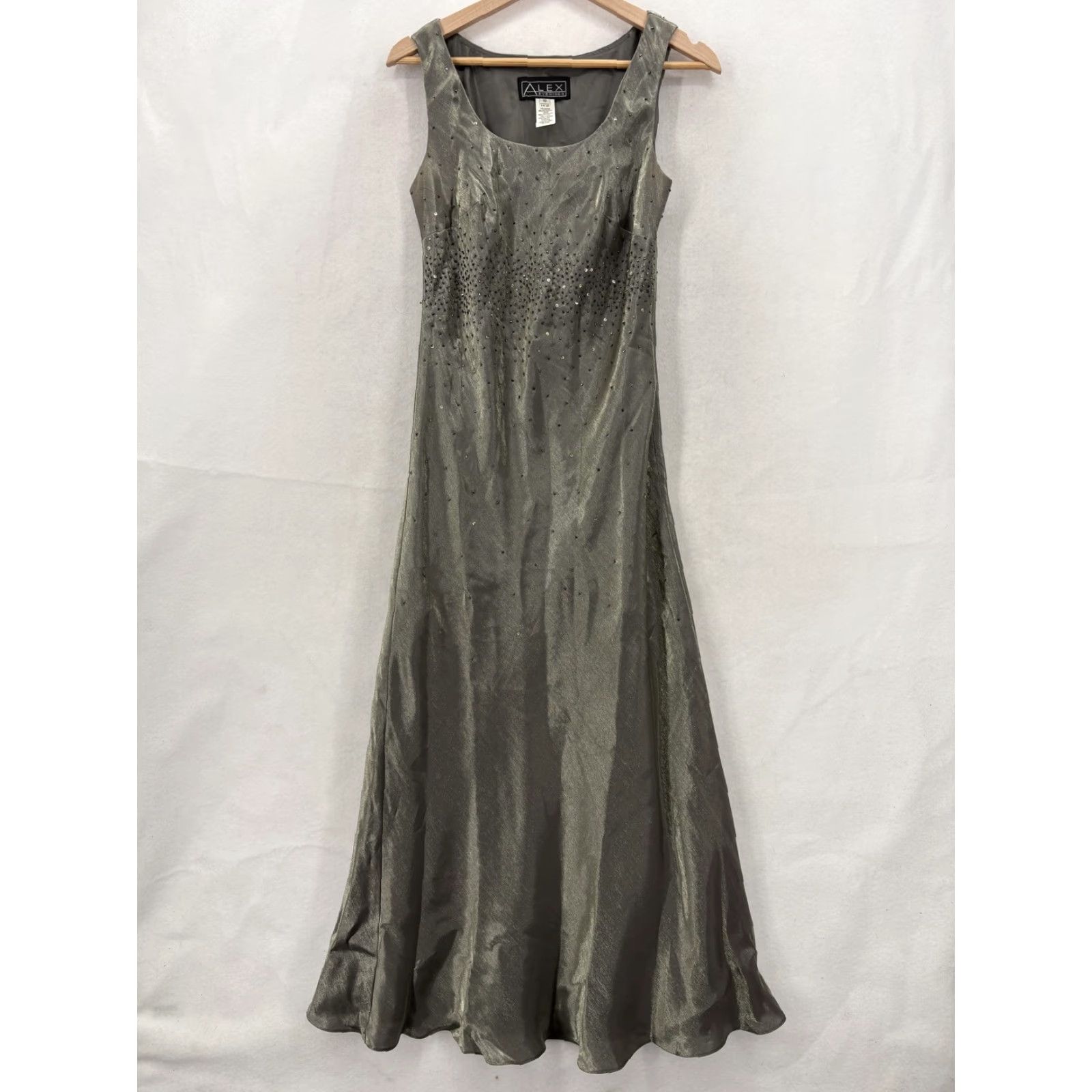 Alex Evenings Alex Evenings Dress Gown Jacket Set Womens 10 Gray Beaded Sequin Formal Wedding Set 2 Piece Dress Jacket Size L / US 10 / IT 46 - 3 Thumbnail