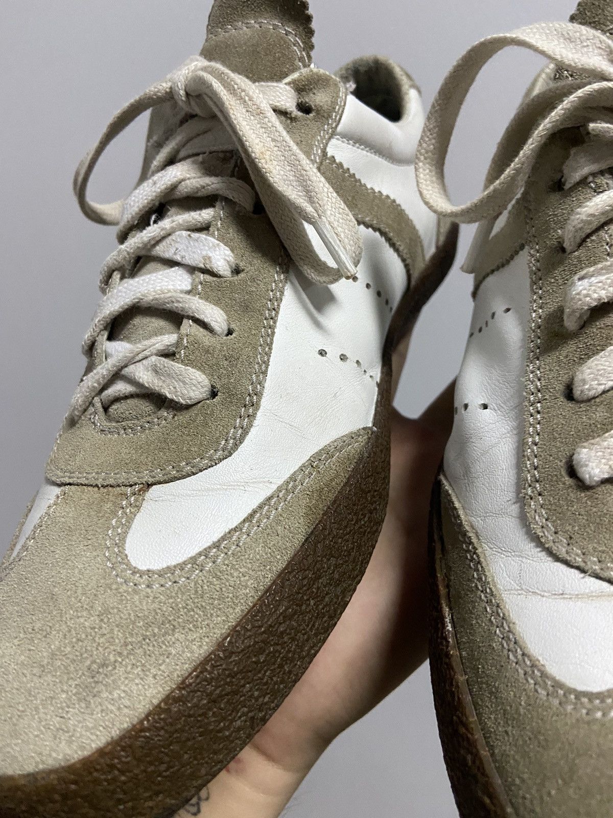Moncler Moncler low top sneakers leather vintage luxury logo Size US 8 / EU 41 - 16 Thumbnail