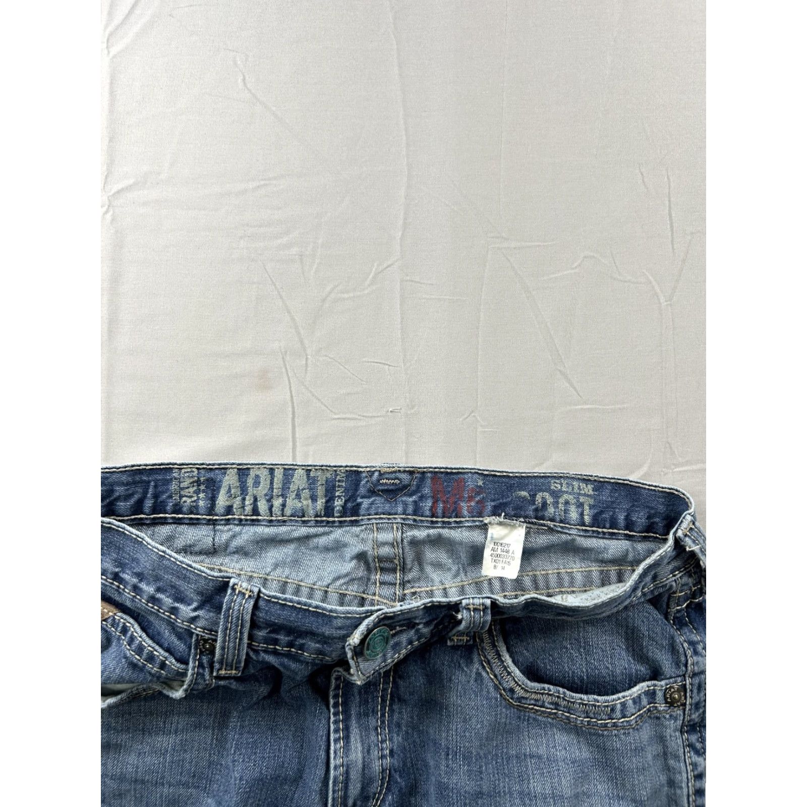 Ariat Ariat Jeans Mens 34X31 Blue Denim Bootcut Western Cowboy Workwear Pants Size US 34 / EU 50 - 3 Thumbnail