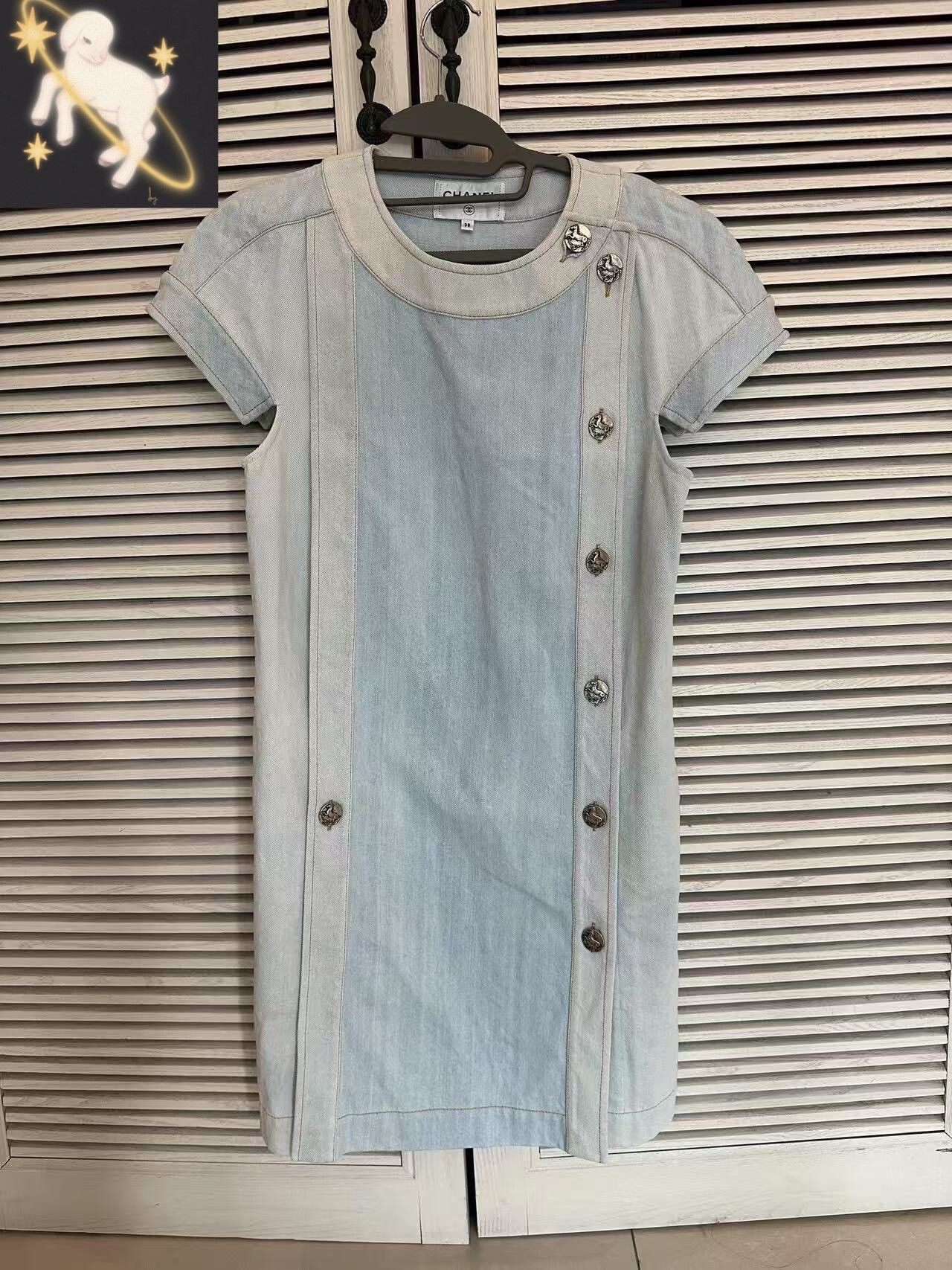 Chanel Chanel Light Blue Colorblock Denim Runway Sleeveless Dress Size S / US 4 / IT 40 - 1 Thumbnail