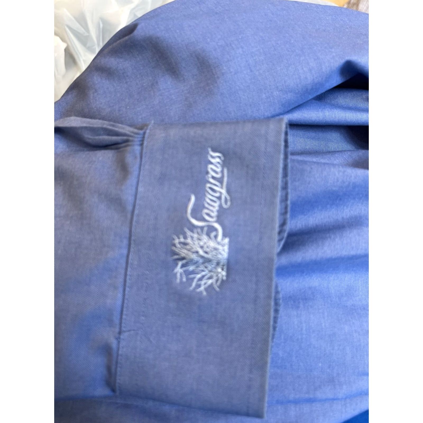 Brooks Brothers BROOKS BROTHERS Dress Shirt Men 15.5 Non-Iron All Supima Blue Solid Long Sleeve Regular Spread Collar 100% Cotton Size 40R - 6 Thumbnail